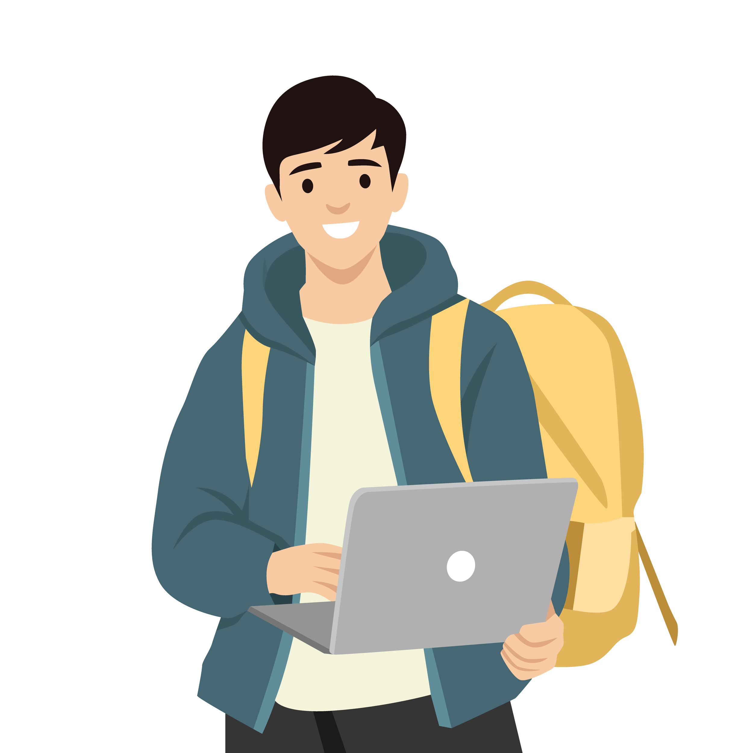 Student Holding Laptop