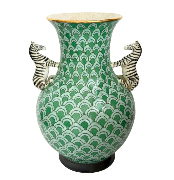 Zebra Porcelain Vase