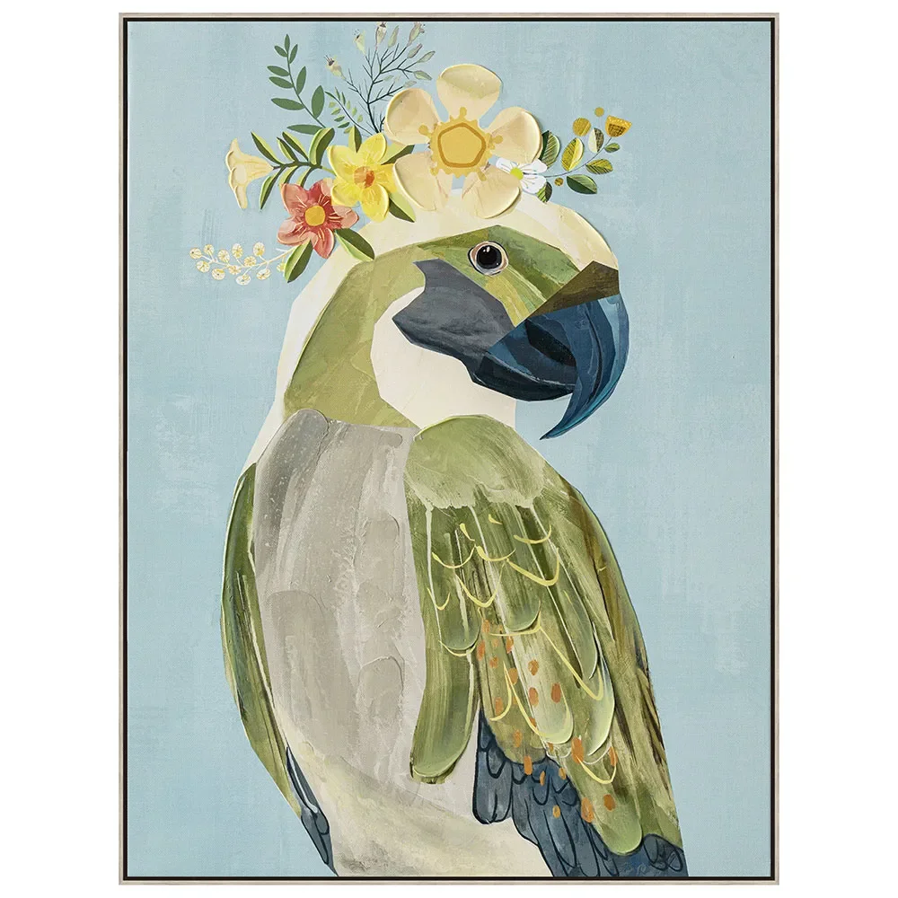 Madame Parrot Wall Canvas 47 x 62cm