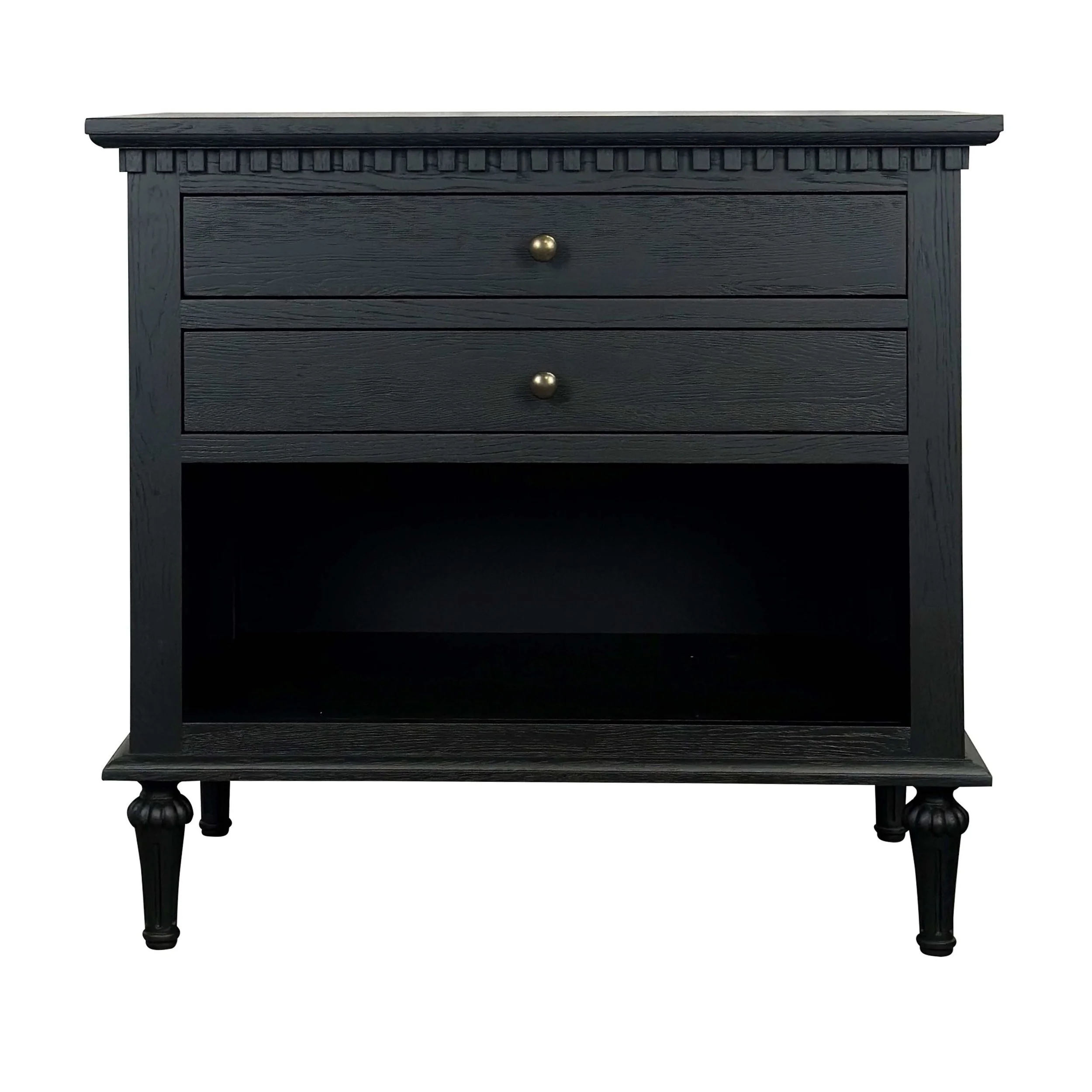 Black Bedside Oak