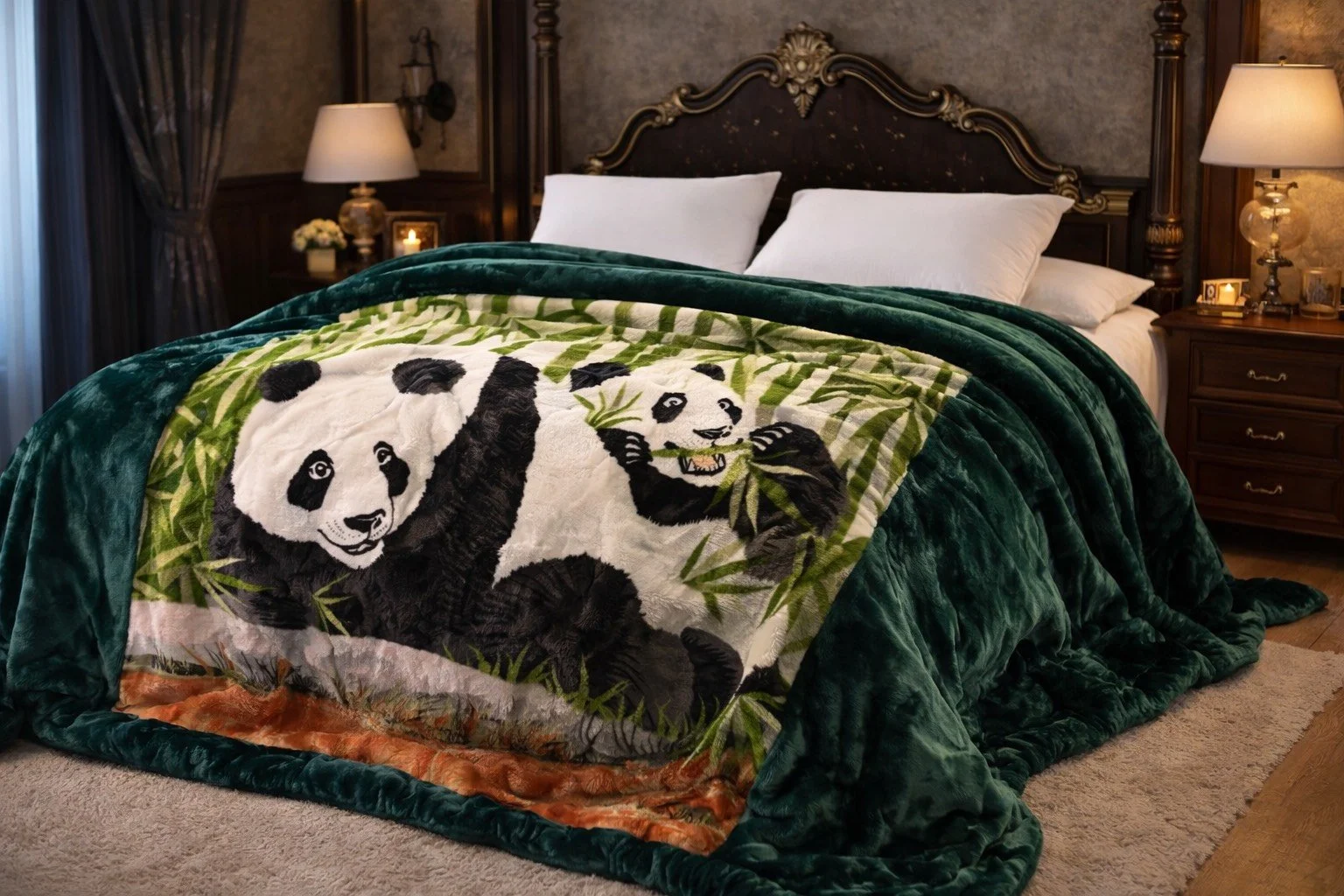 Bamboo Panda Velvet Blanket