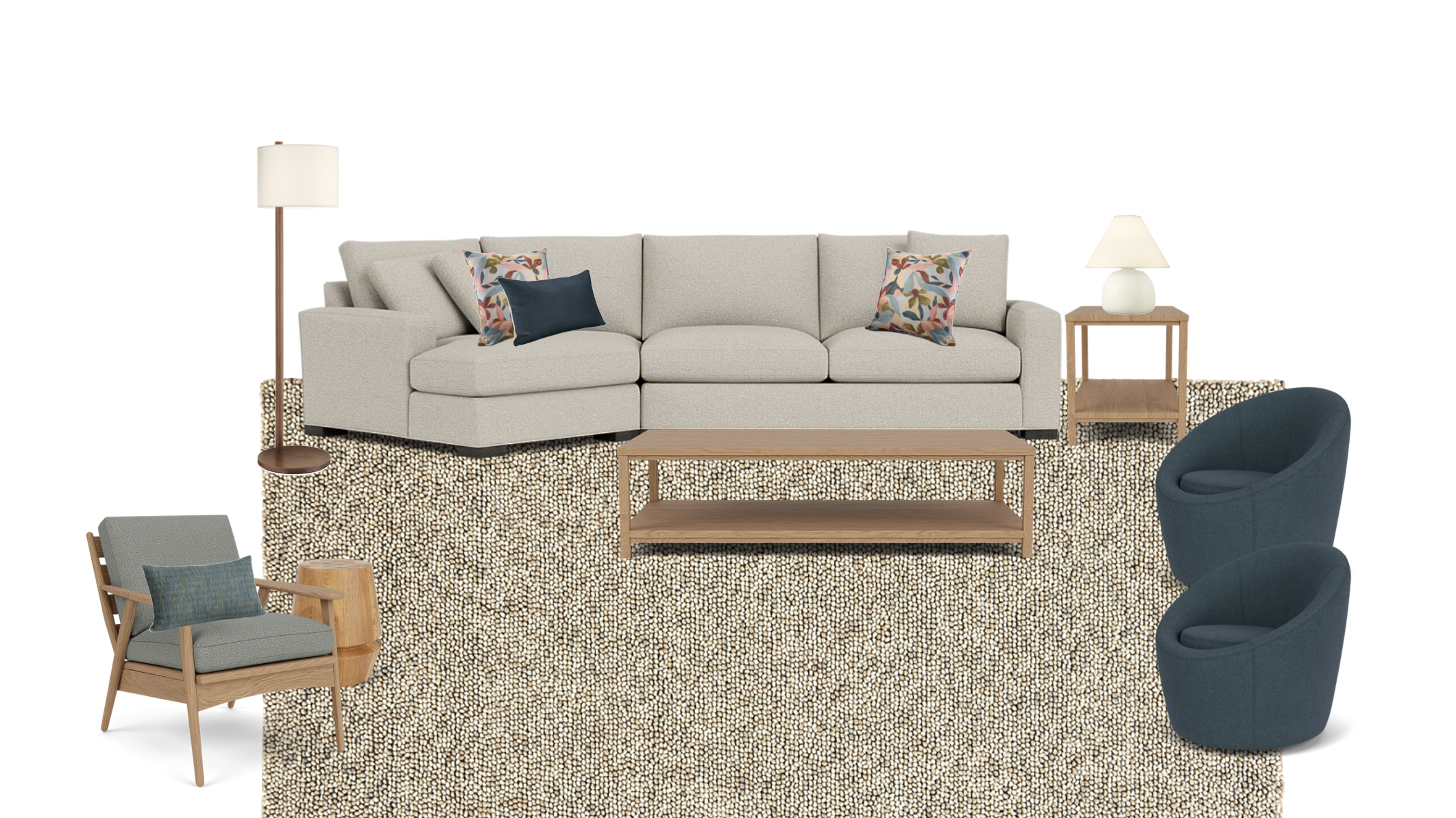 Waimea, Hawaii living room Mood Board. Option 1. 