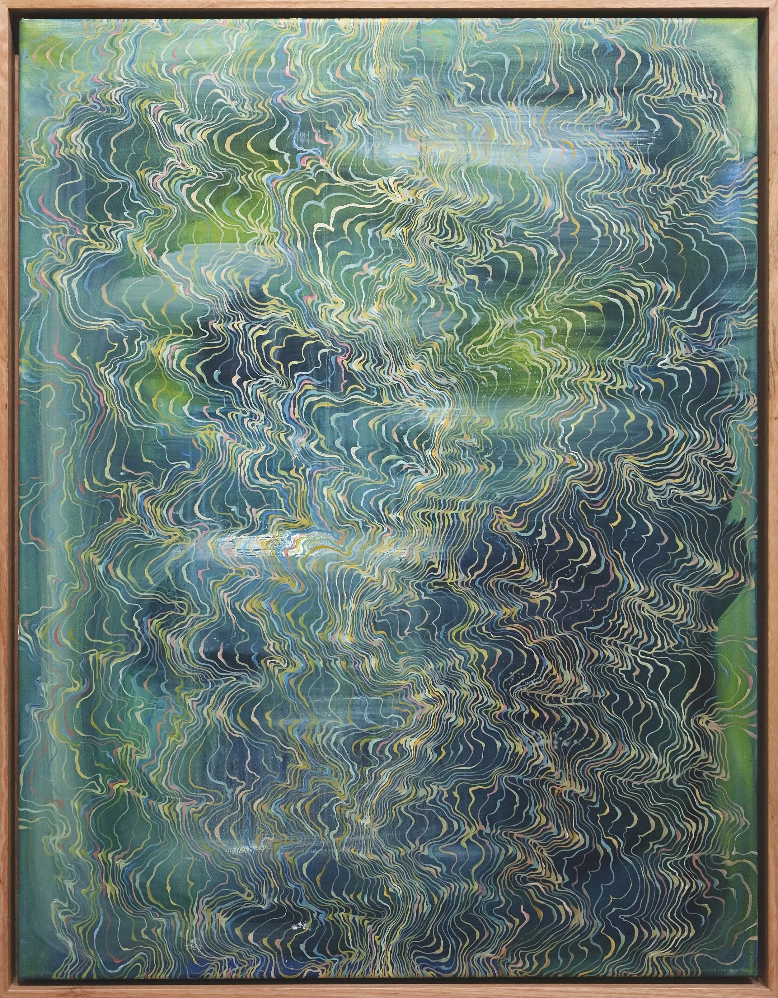 The Sea Mirrors the Night,
2026, 
Oil on Canvas,
76.5 x 58.5 cm