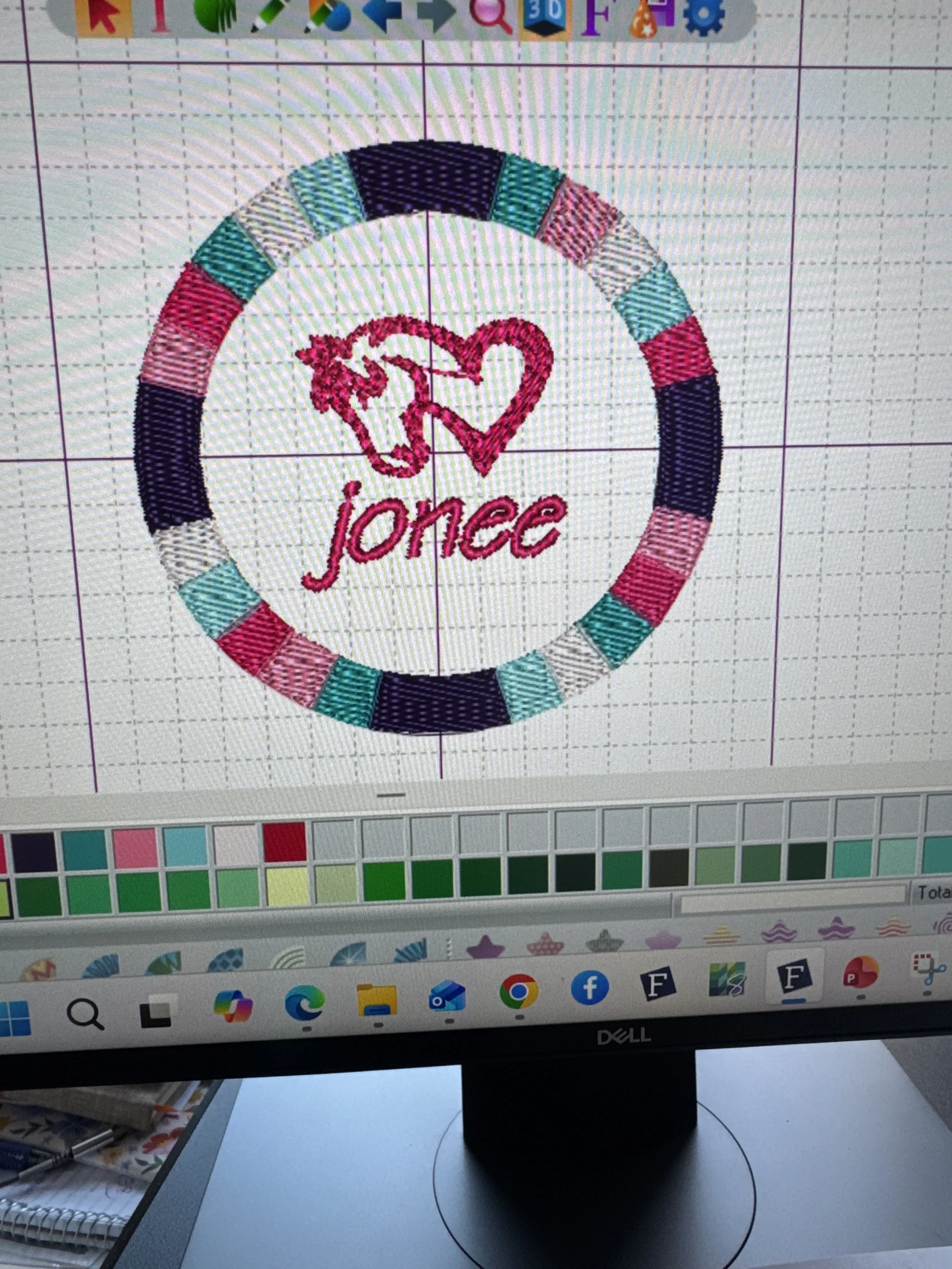 Name Button Digitizing Design