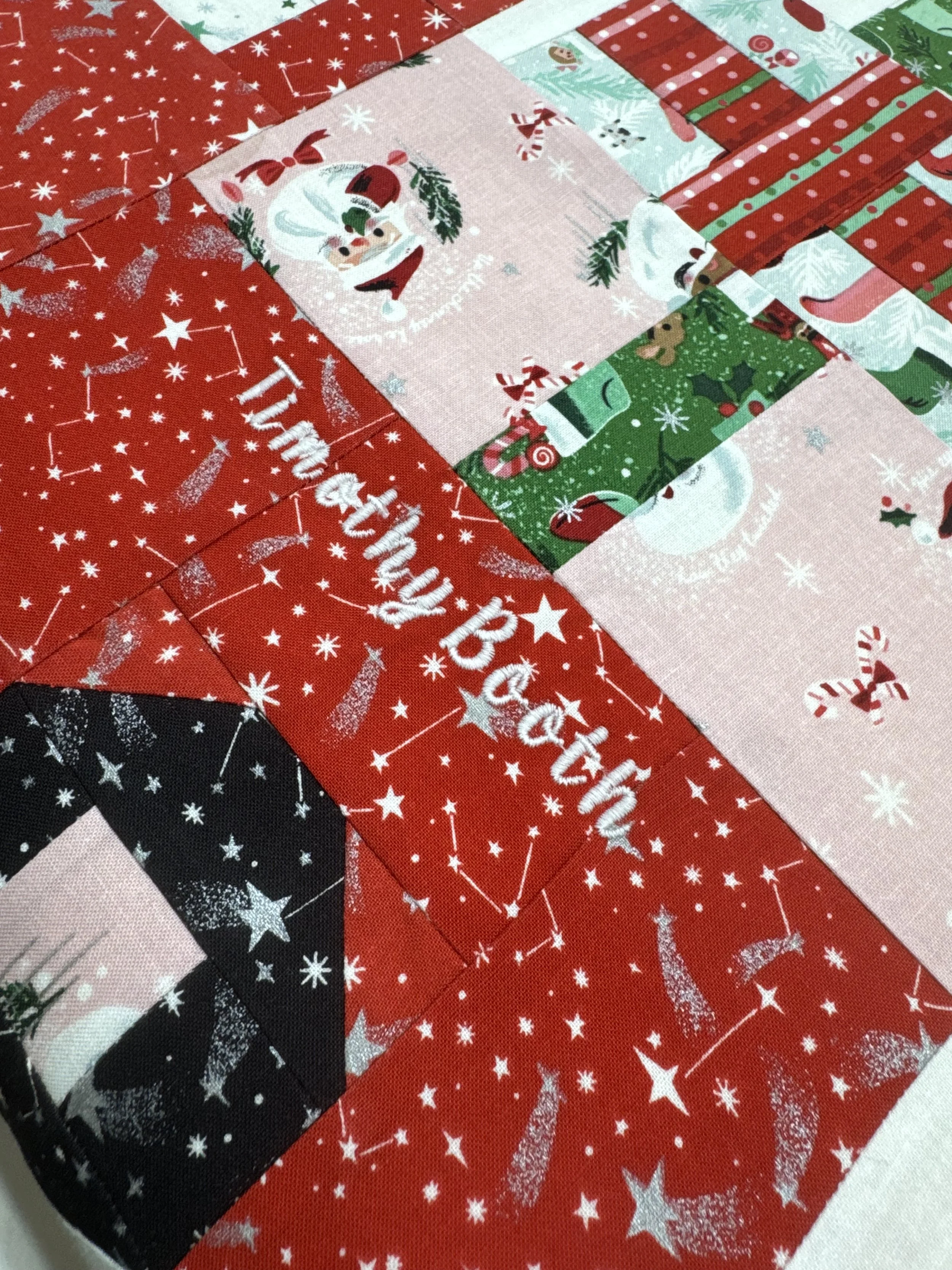 In Memory Of Quilt - Embroidery of Siblings Names
