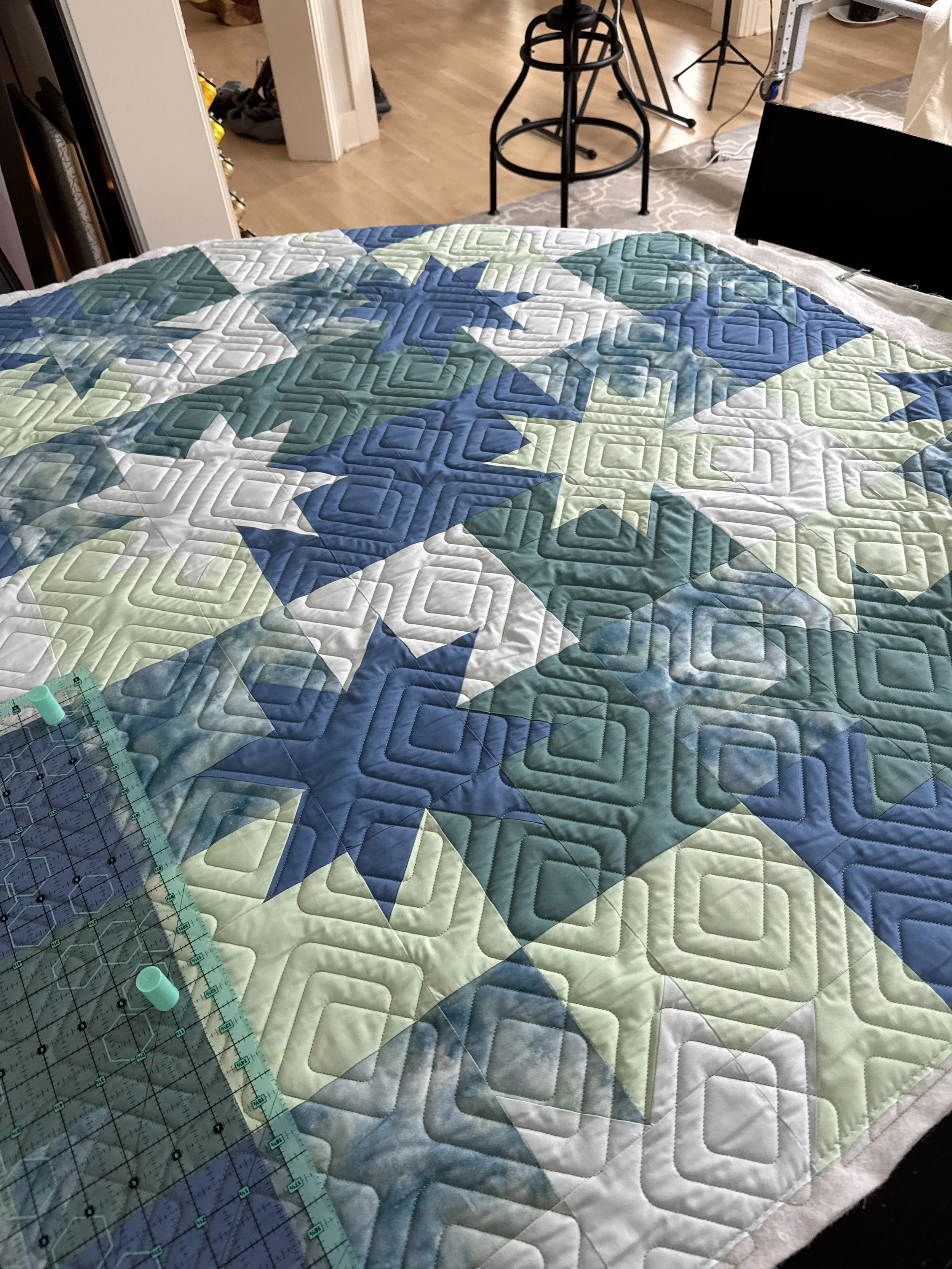 Scottish Plaid on Baby Quilt with Soft & Bright Batting