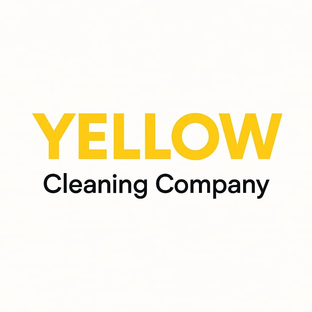 Logo for Yellow Cleaning Company with yellow and black text on a white background.
