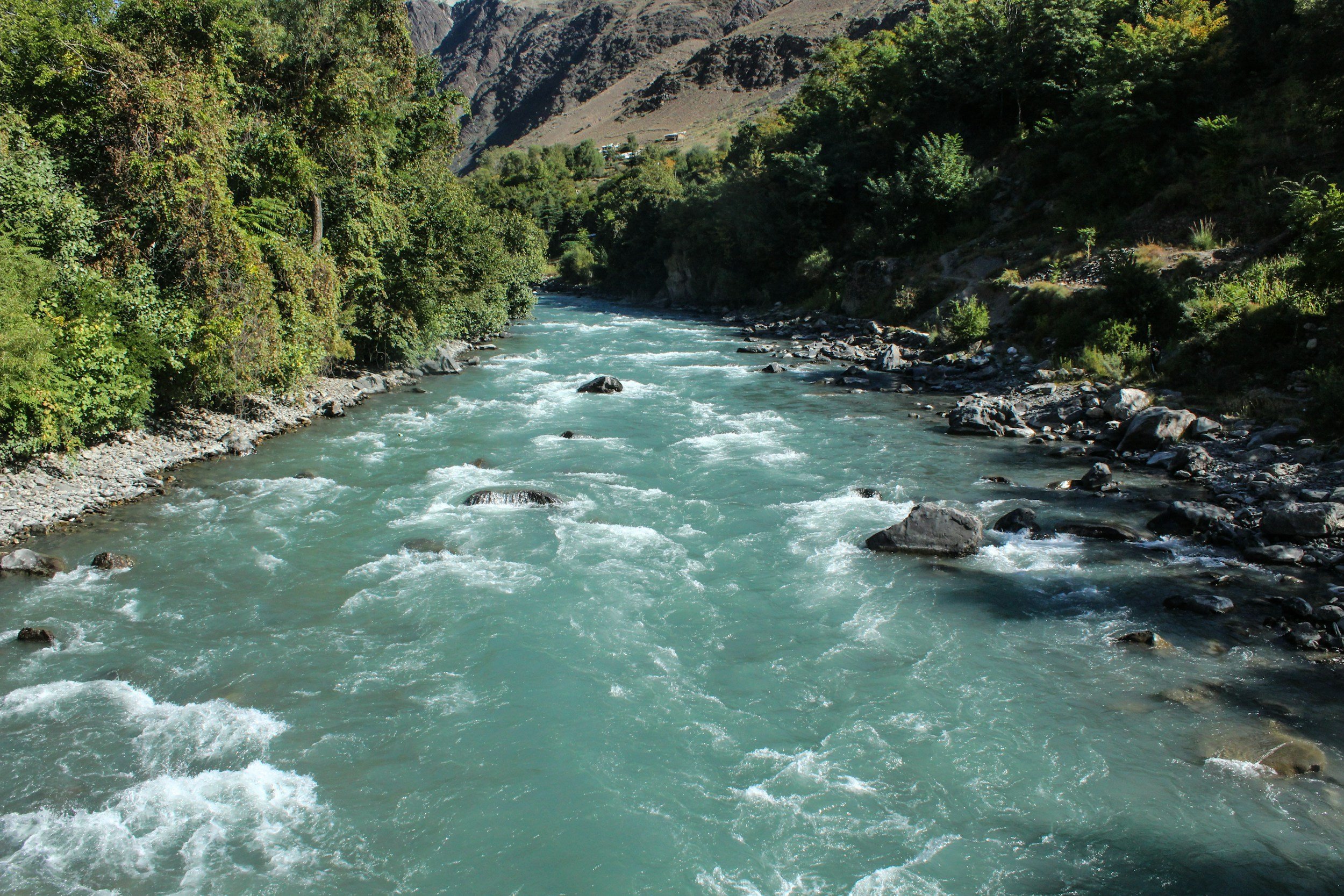 A river flowing through Flathead Valley, MT