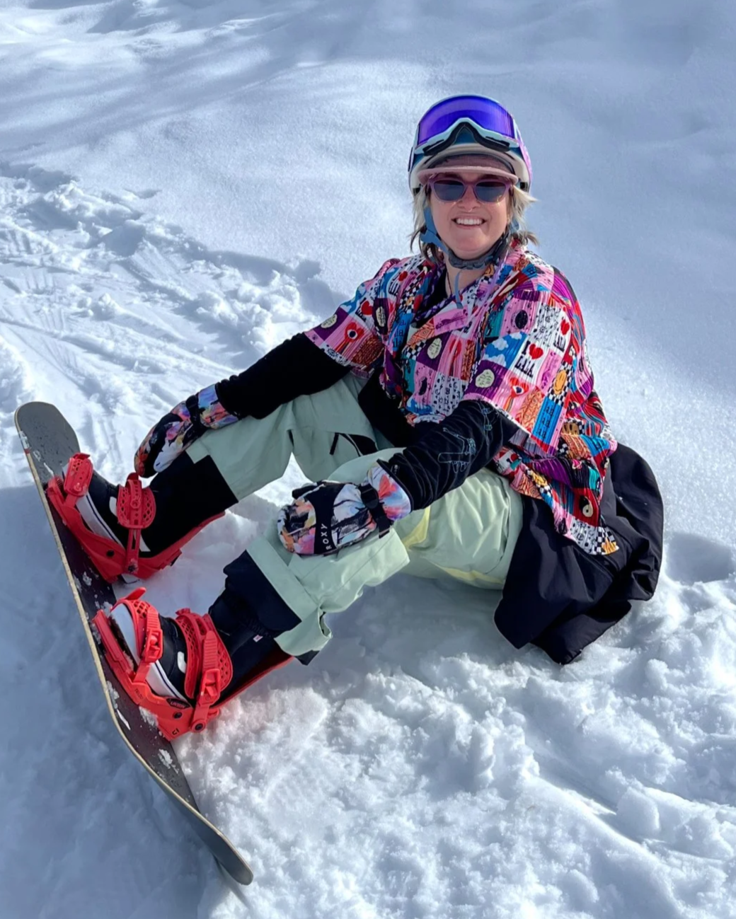 Haley, Whitefish wedding coordinator, snowboarding on her day off