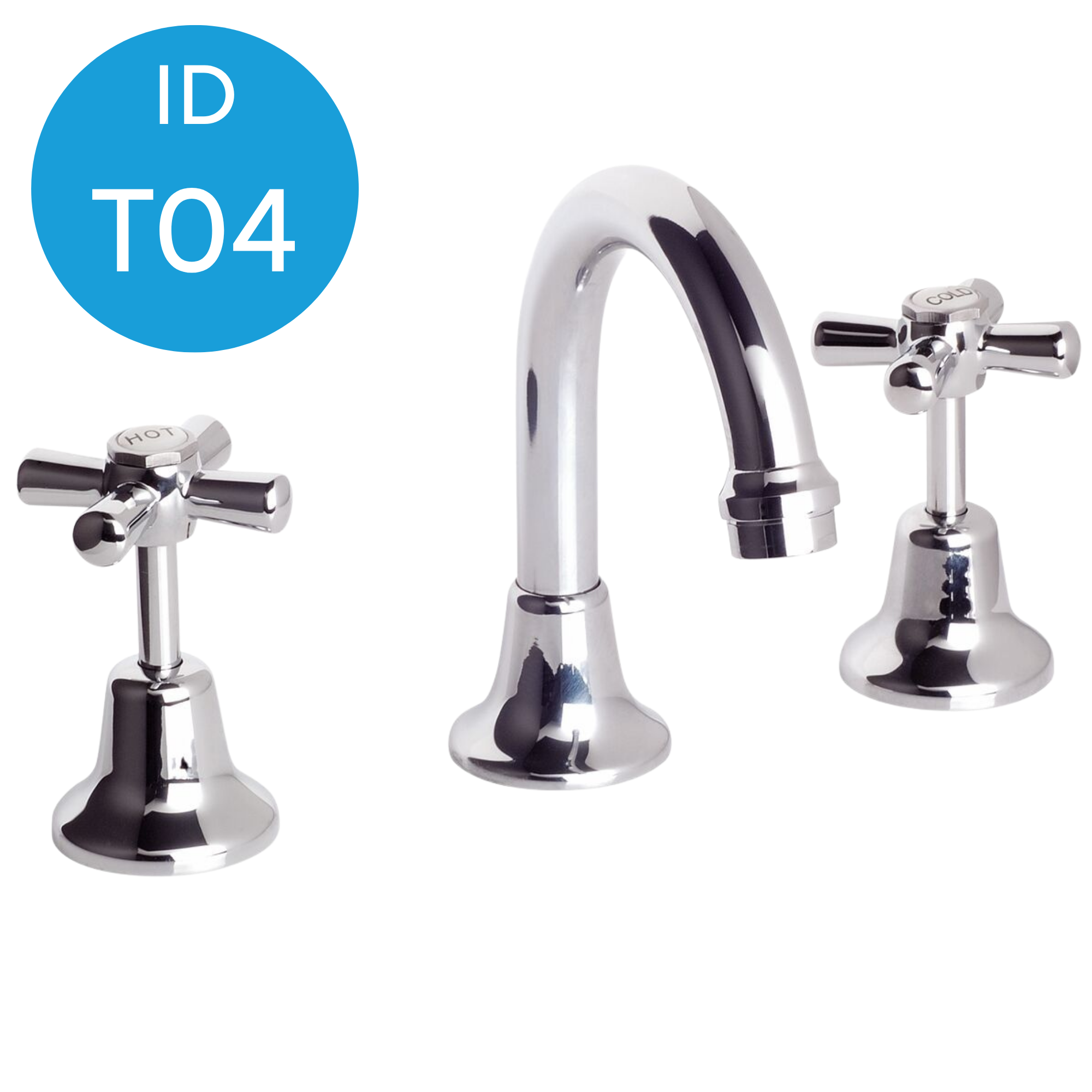 A close-up of a modern chrome kitchen faucet with a separate hot and cold water handle.