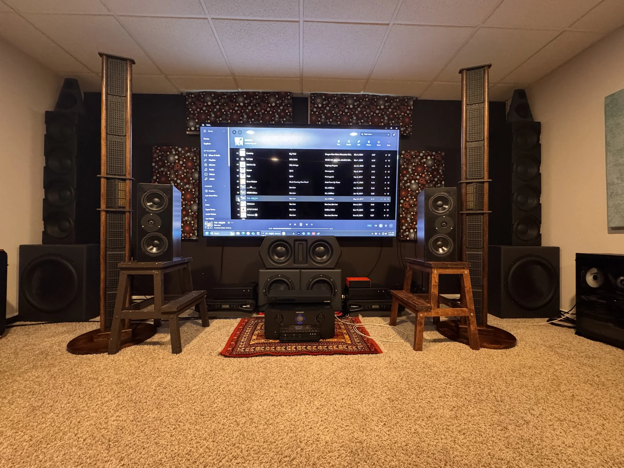 Built the monitors on the stools for a fellow student to mix and compose.