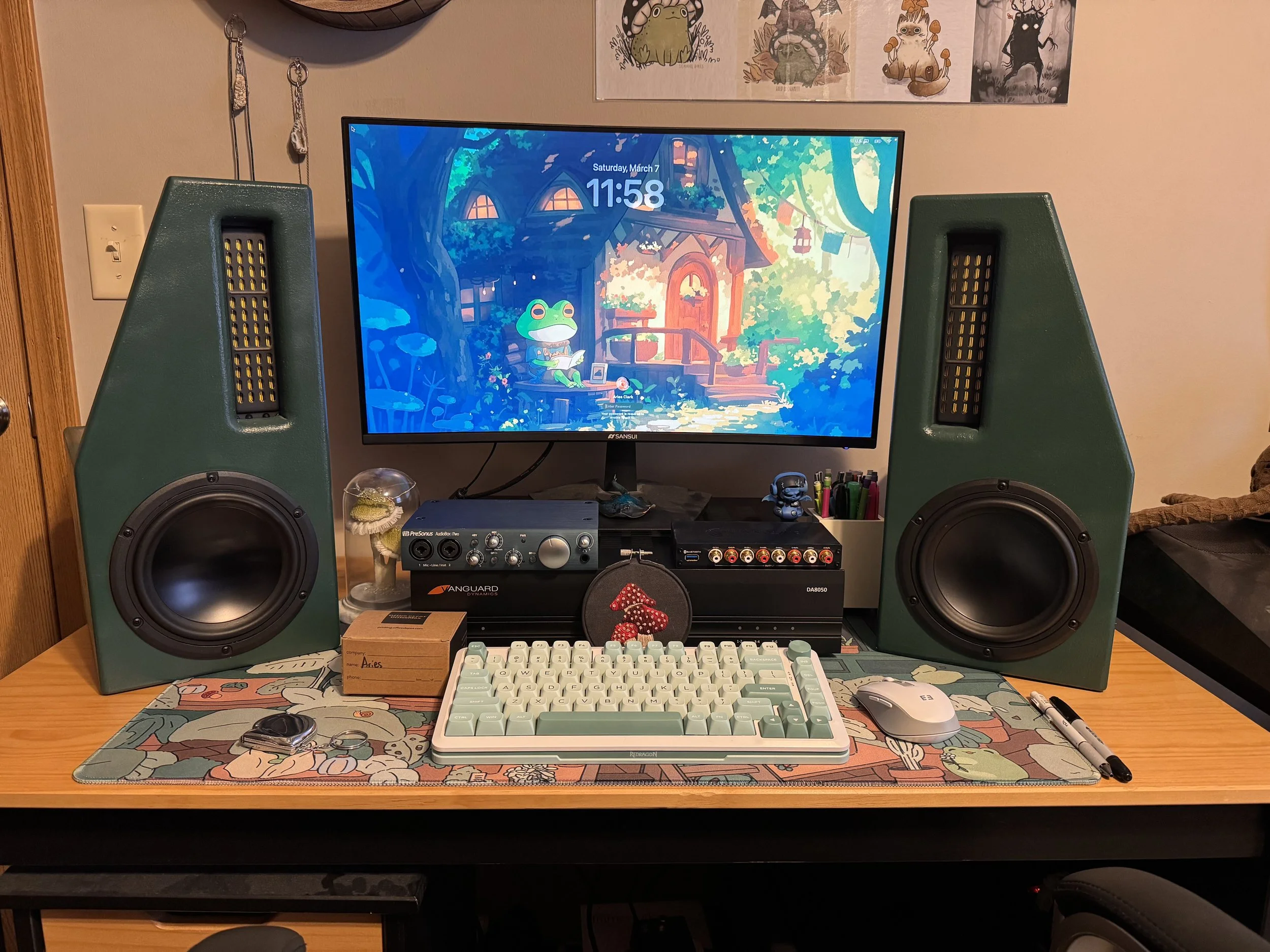 Personal studio monitors custom built and calibrated for my home studio.  