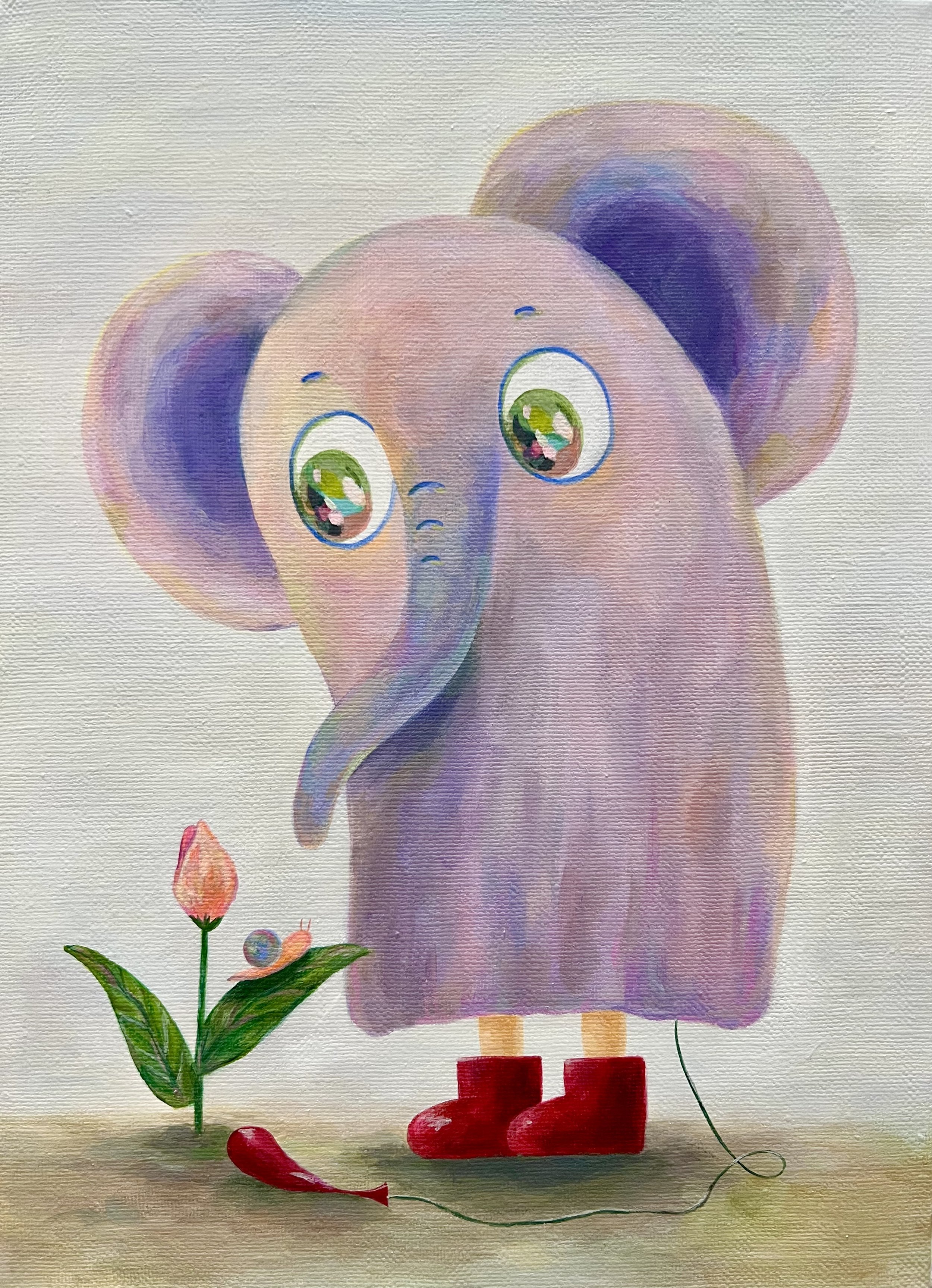 천천히 (Slowly), 2026, Acrylic on canvas, 33.4 x 24.2 cm