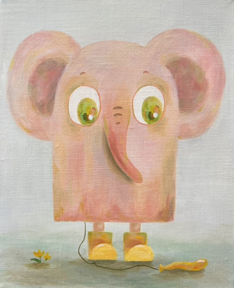 잠시 (For a While), 2026, Acrylic on canvas, 27.3 x 22.0 cm
