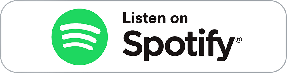 Green Spotify logo with black and white text reading "Listen on Spotify".