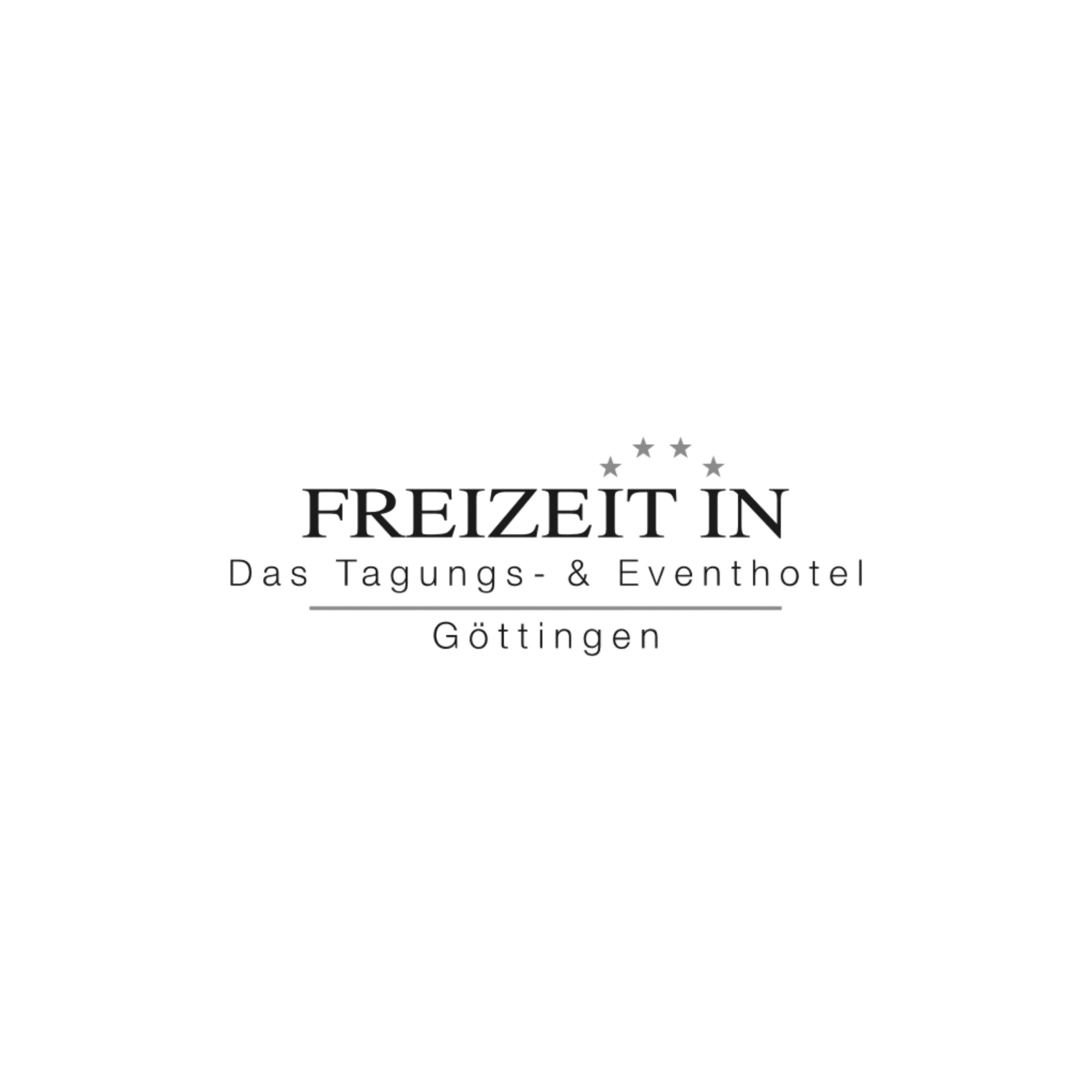 Logo für das Freizeit- und Tagungshotel Freizeittin in Göttingen, mit einem stilisierten Gebäude und Text.