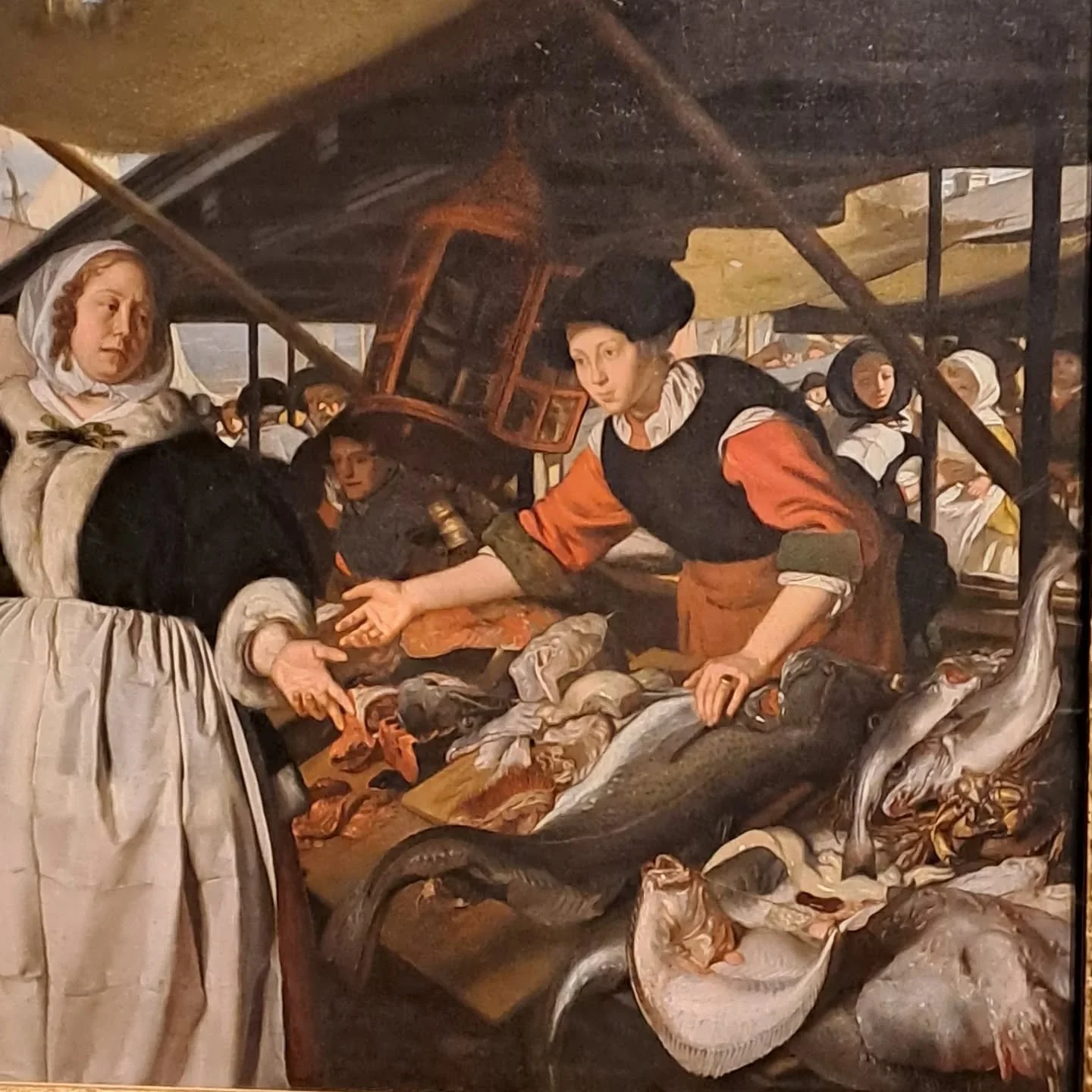 Historical artistic evidence of the building of Amsterdams 'new' fish market in the 1600s, (Emanuel de Witte) discovered during our visit to the National Gallery yesterday and one of the most novel meals I've ever eaten on a totally interactive white