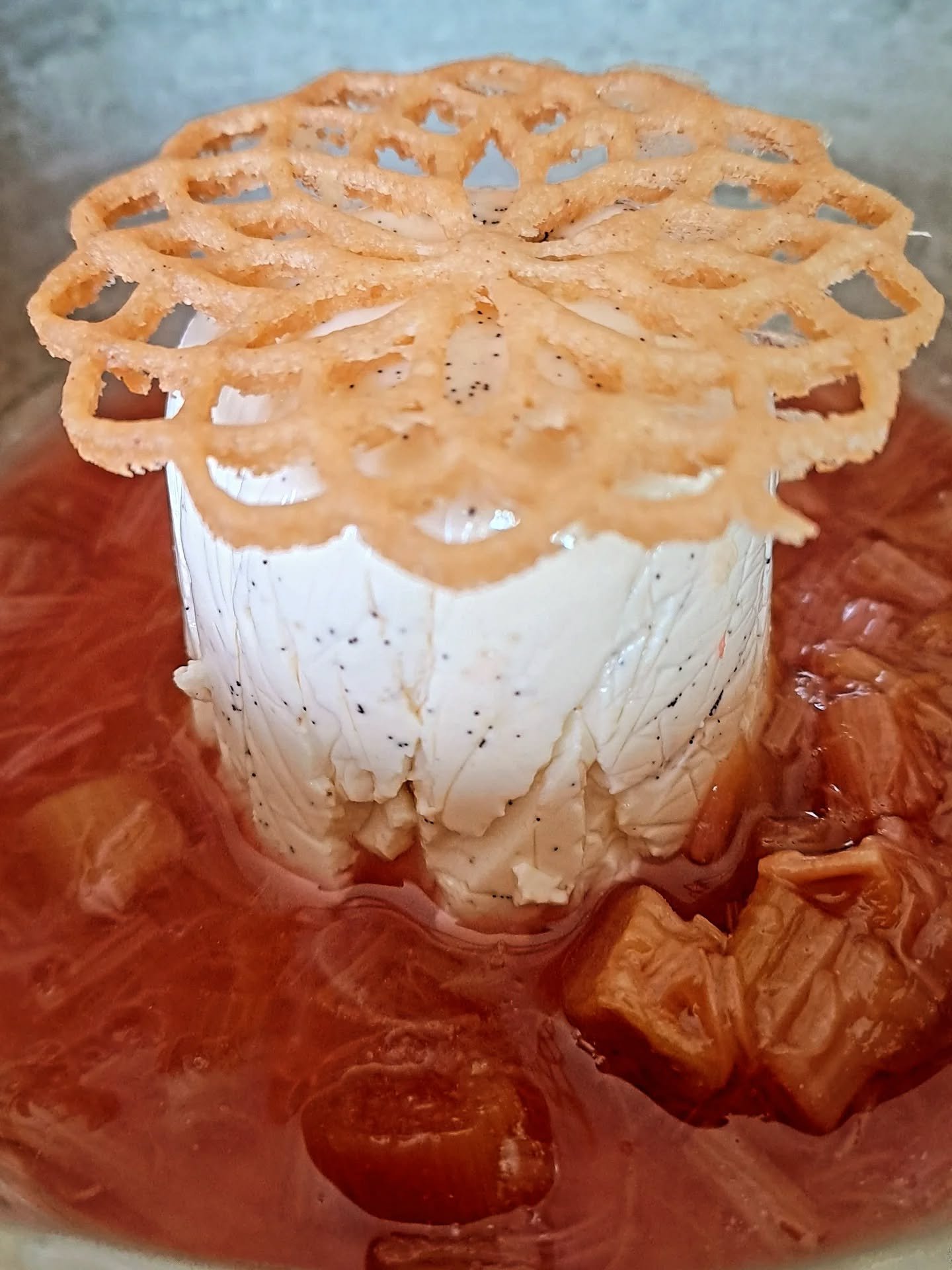 Spring is...A visit to your sister &amp; brother-in-laws farm. Being served a smashing chicken dinner and this very pretty medieval inspired baked custard. Delightful.

#spring