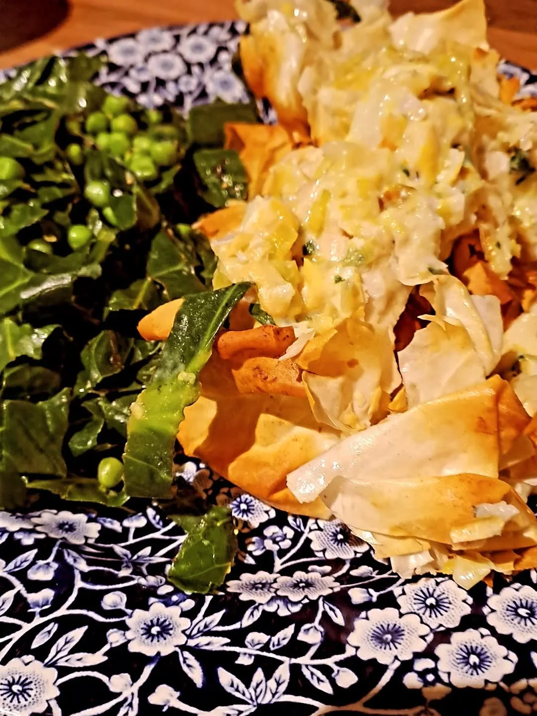 Our Ben's filo pastry topped fish pie, with minted greens and peas. Unit 3 of his Leith's teenagers cookery course.
Genuinely the best fish pie I've ever eaten. Runs rings round mine!🤫

#teenagecooking 
#cookeryschool