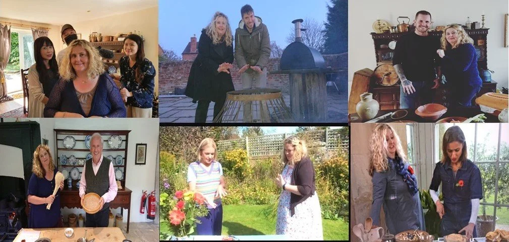Collage of six photos featuring women and men in various settings, including indoors and outdoors, engaged in conversations, cooking, and enjoying leisure activities.