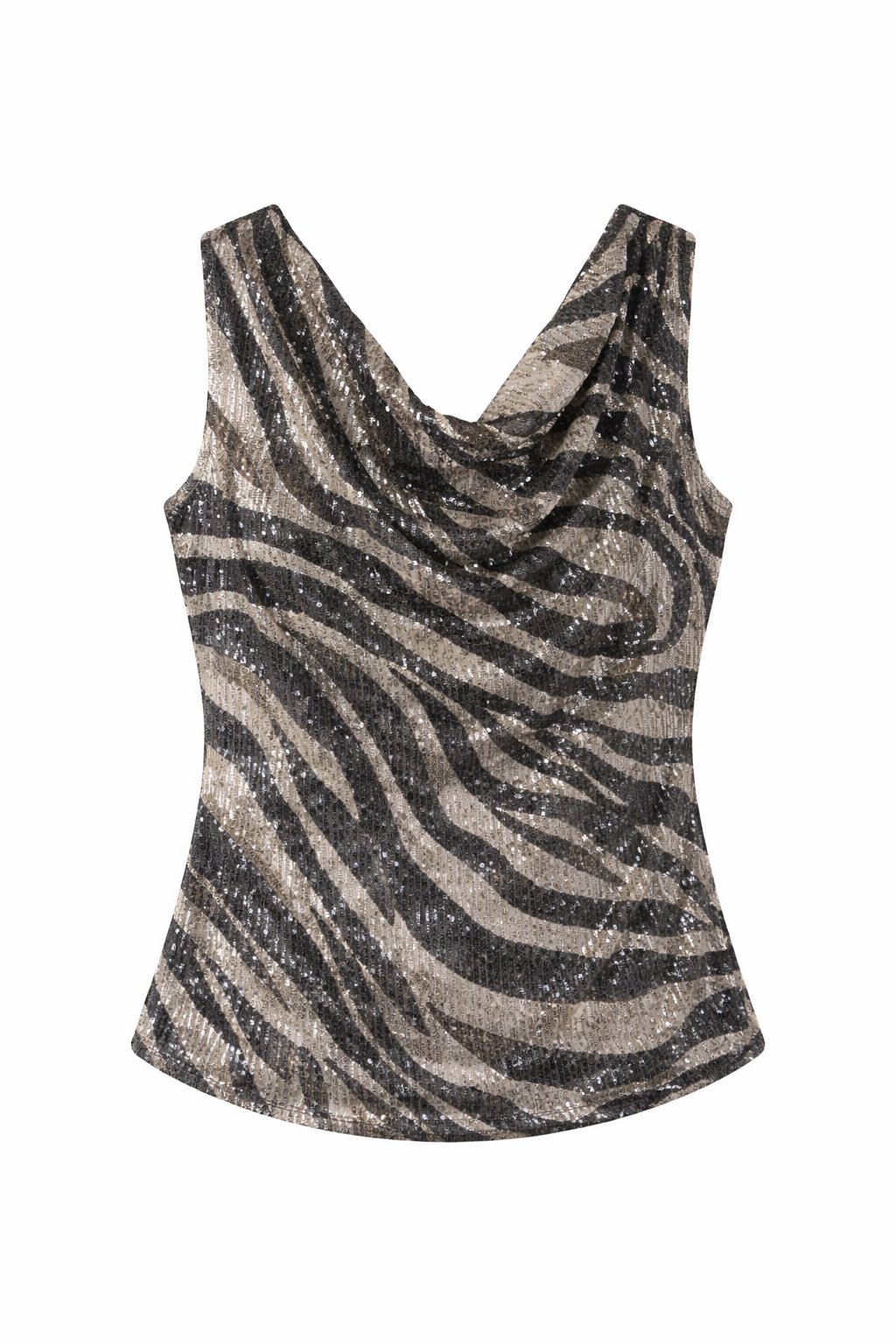 Zebra Glam Sequin Top