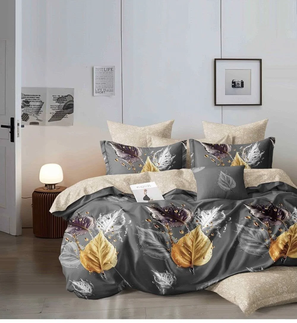Luxury Leaf Design Bedding Set - Complete 5-Piece Collection