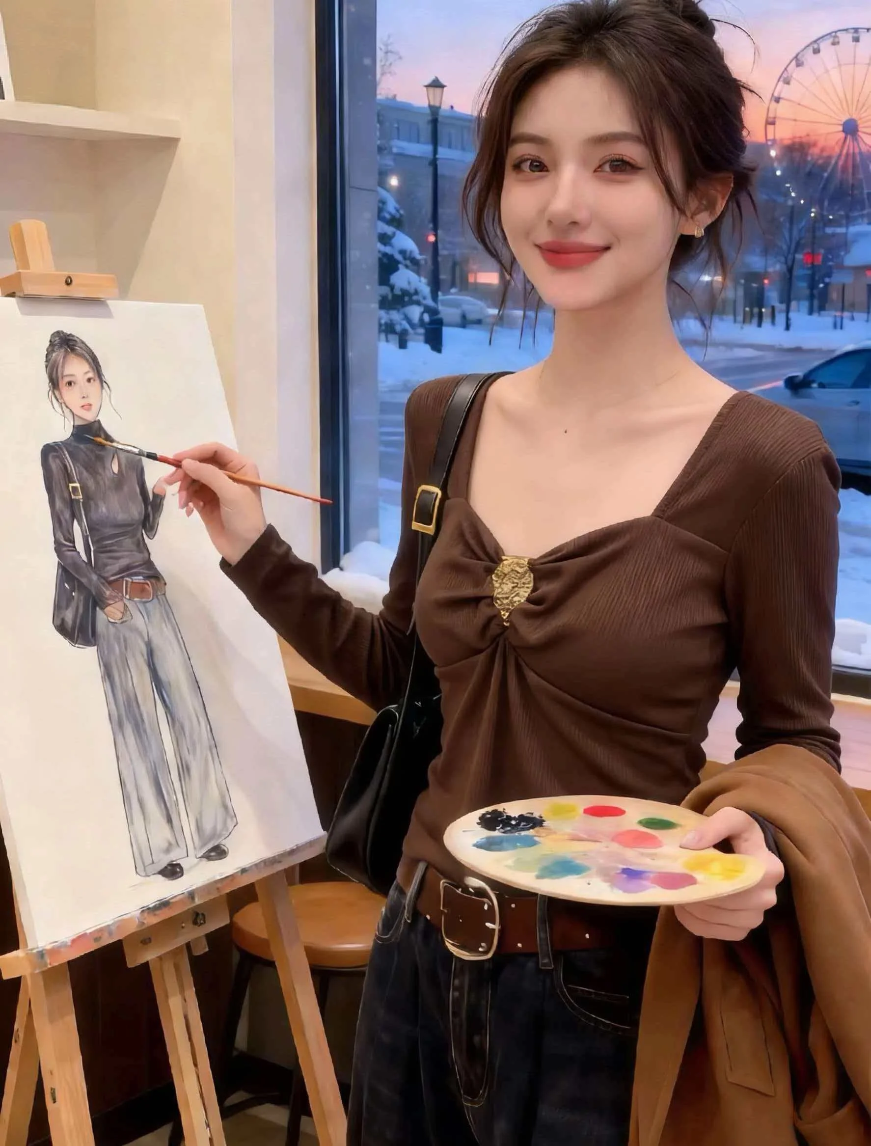 Elegant Embellished Long-Sleeve Knit Top