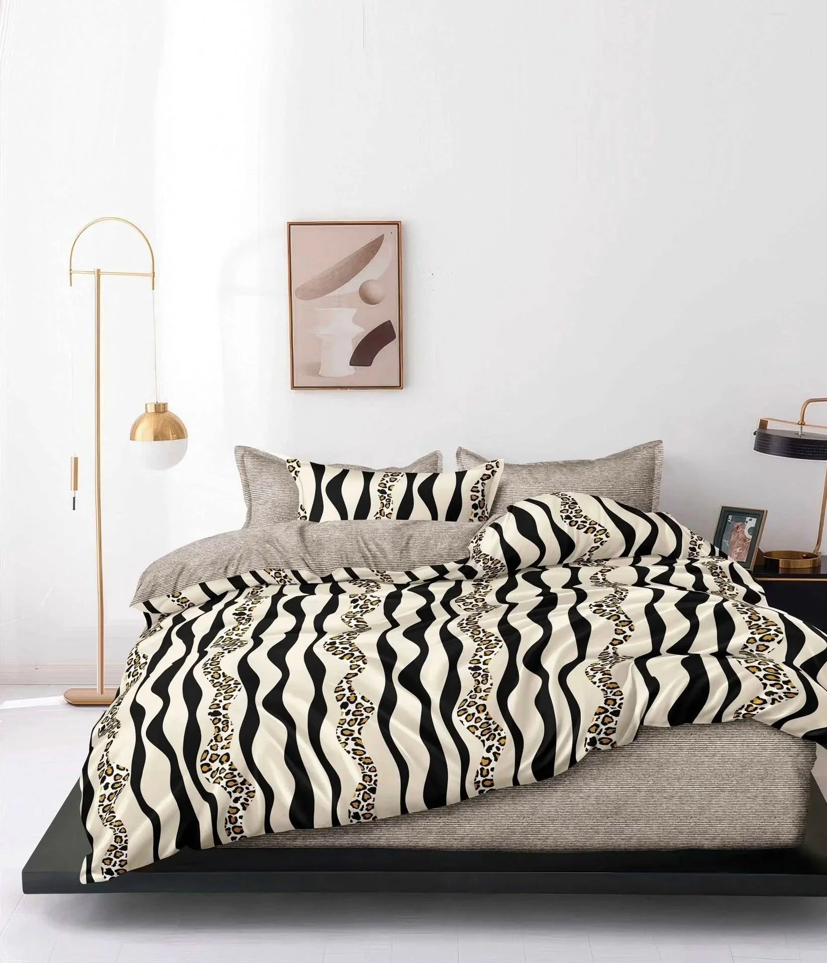 Zebra & Leopard Luxe 5-Piece Bedding Set