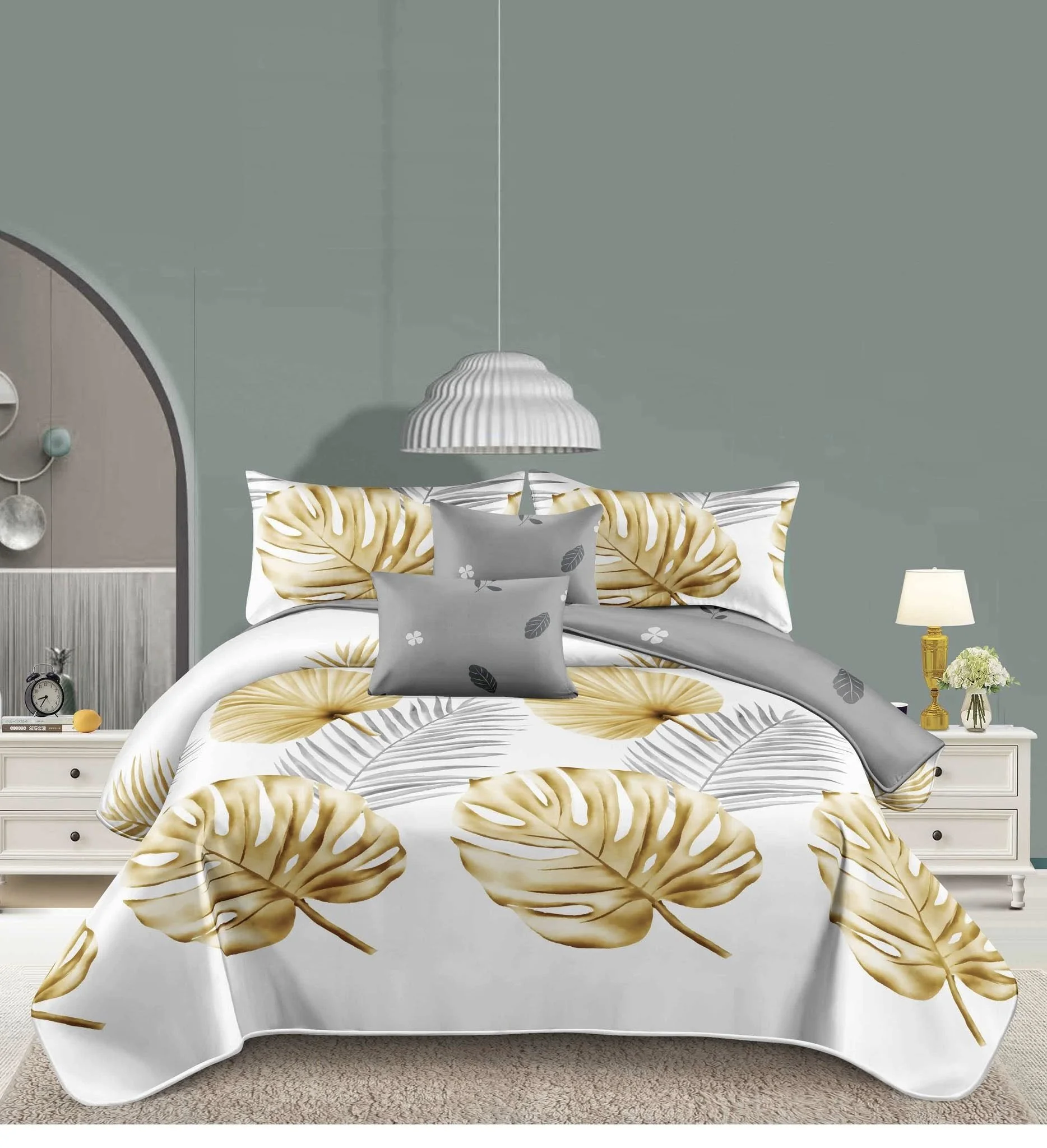 Luxury 5-Piece Bedding Set - Leaf Design