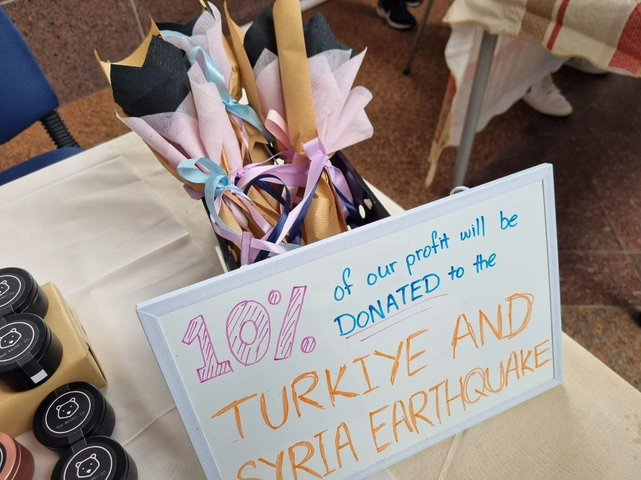 In response to the Turkey–Syria earthquake, ITE was part of a school-wide initiative to support relief efforts. Our class contributed a portion of the booth’s profits, which were collated and donated through the school to support relief efforts.