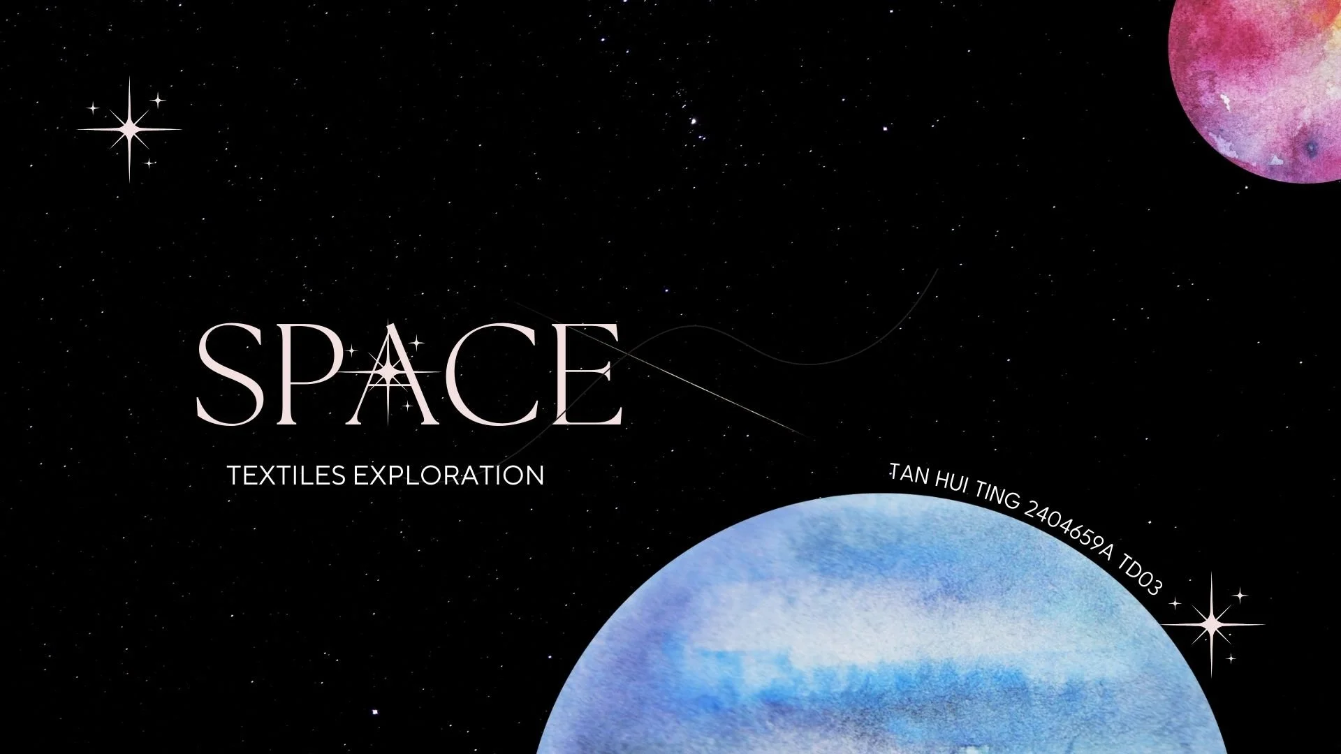 This project was developed during my Year 1 textile module under the theme of aesthetic experimentation. I chose space as my core inspiration, focusing specifically on planets due to their diverse surfaces and textures. Rather than approaching space 