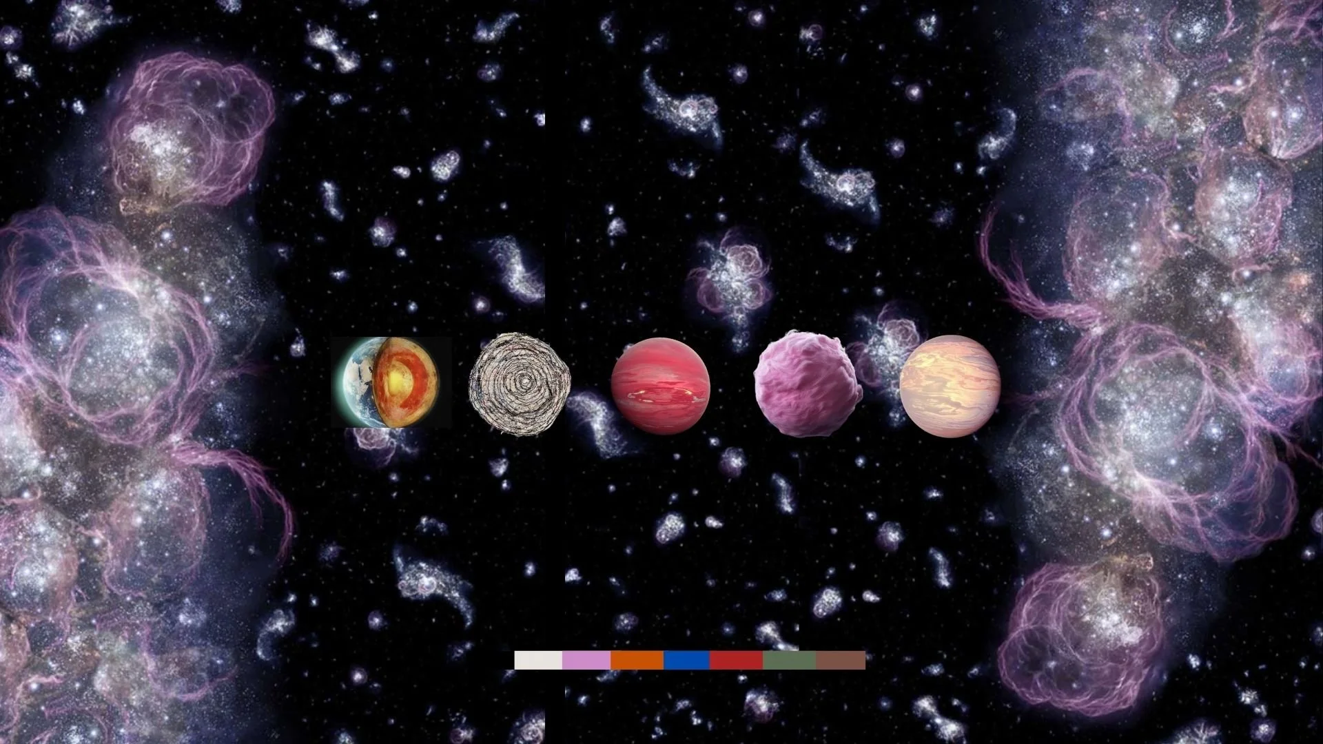 My moodboard interprets space as an atmospheric and abstract environment rather than a literal depiction. Inspired by nebulae, planetary surfaces, and galaxy formations, it emphasises layered textures, fluid movement, and cosmic colour palettes, guid