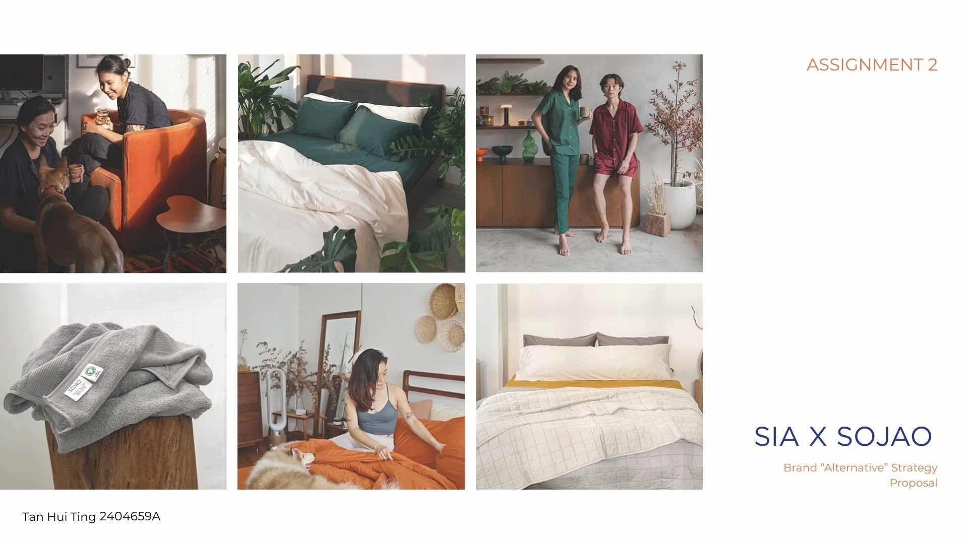 Developed under the Brand Strategy module, this project proposed a brand alternative strategy for SOJAO through a conceptual collaboration with Singapore Airlines (SIA). The pairing was driven by shared values of comfort, rest, and everyday luxury, e