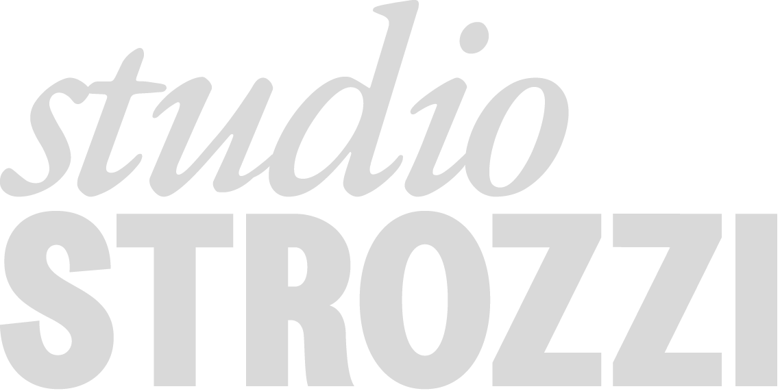 Logo for Studio Strozz with stylized text in black and gray.