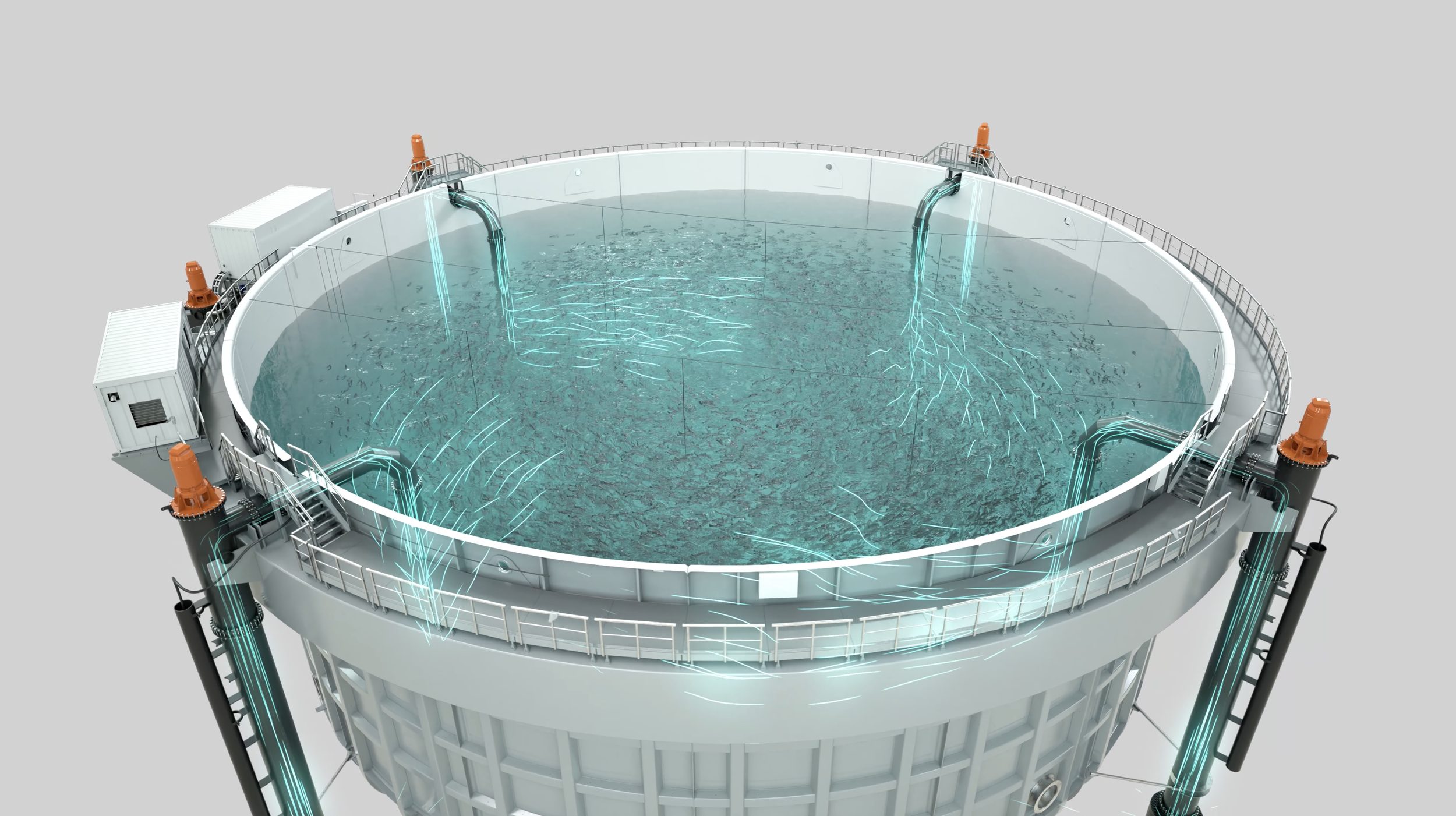 Animasjon for Aquafarm Solutions som forklarer lukkede merdsystemer