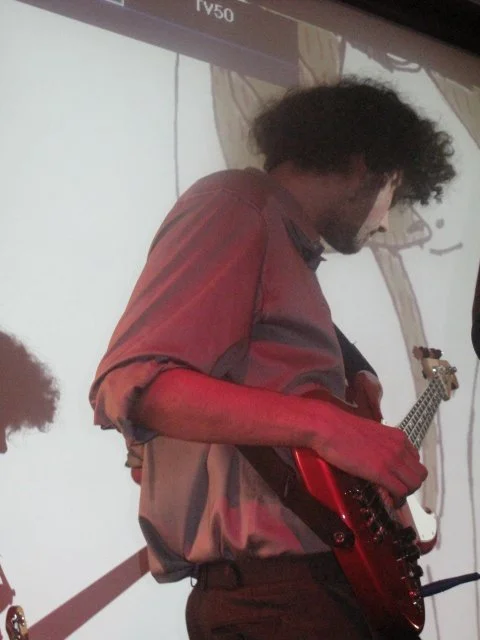 Sam performing in his band Lazy Tree Surgeons at a launch party for issue 24 of the magazine at the Forum in 2010.