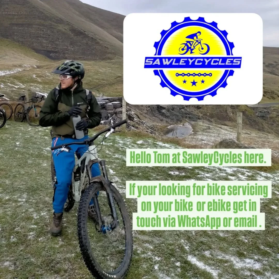 SawleyCycles is here and ready a waiting to service your bike or ebike. 

We do cater for most types of bikes including : 

Mountain 

Ebikes

Gravel 

Road

Commuter/hybrid

And kids bikes

We cover everything from a basic adjustment and safety chec