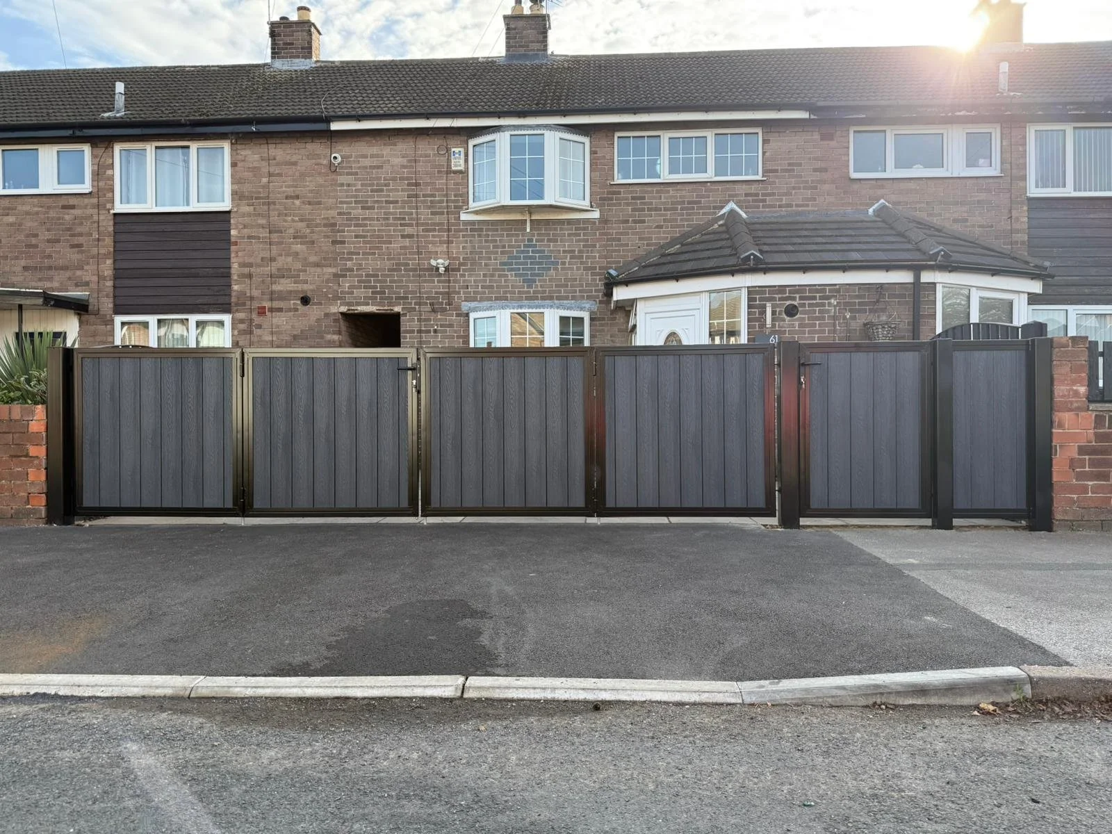 A custom pedestrian & driveway gate, Fabricated & installed by Whitworth Fabrications in Pontefract