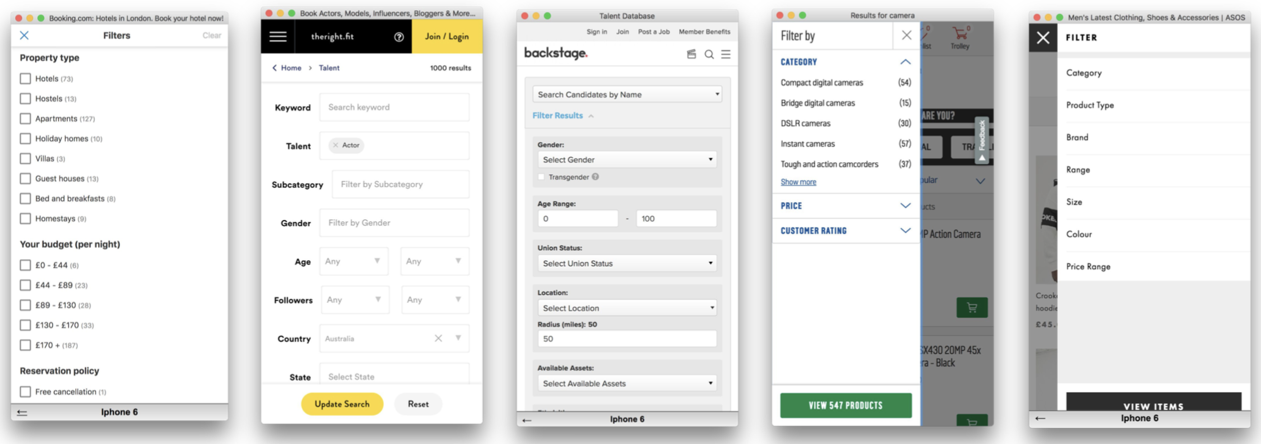 Search and filter platforms — competitor analysis