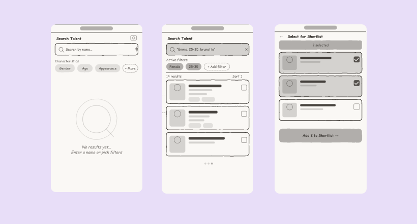 Lo-fi wireframe sketch
