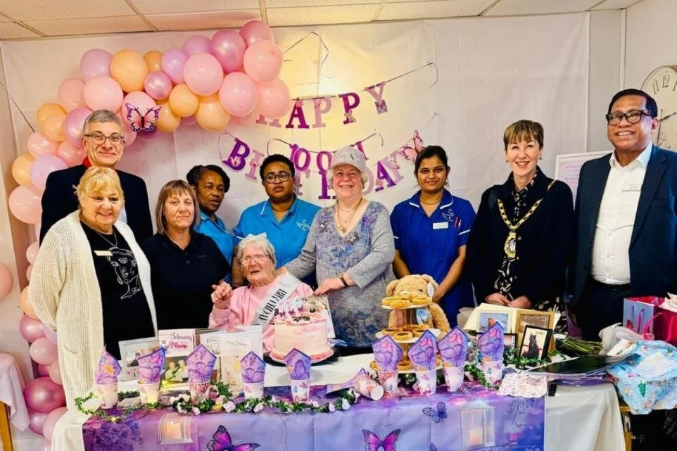 Birthday celebration for Gable Court Nursing Home resident.