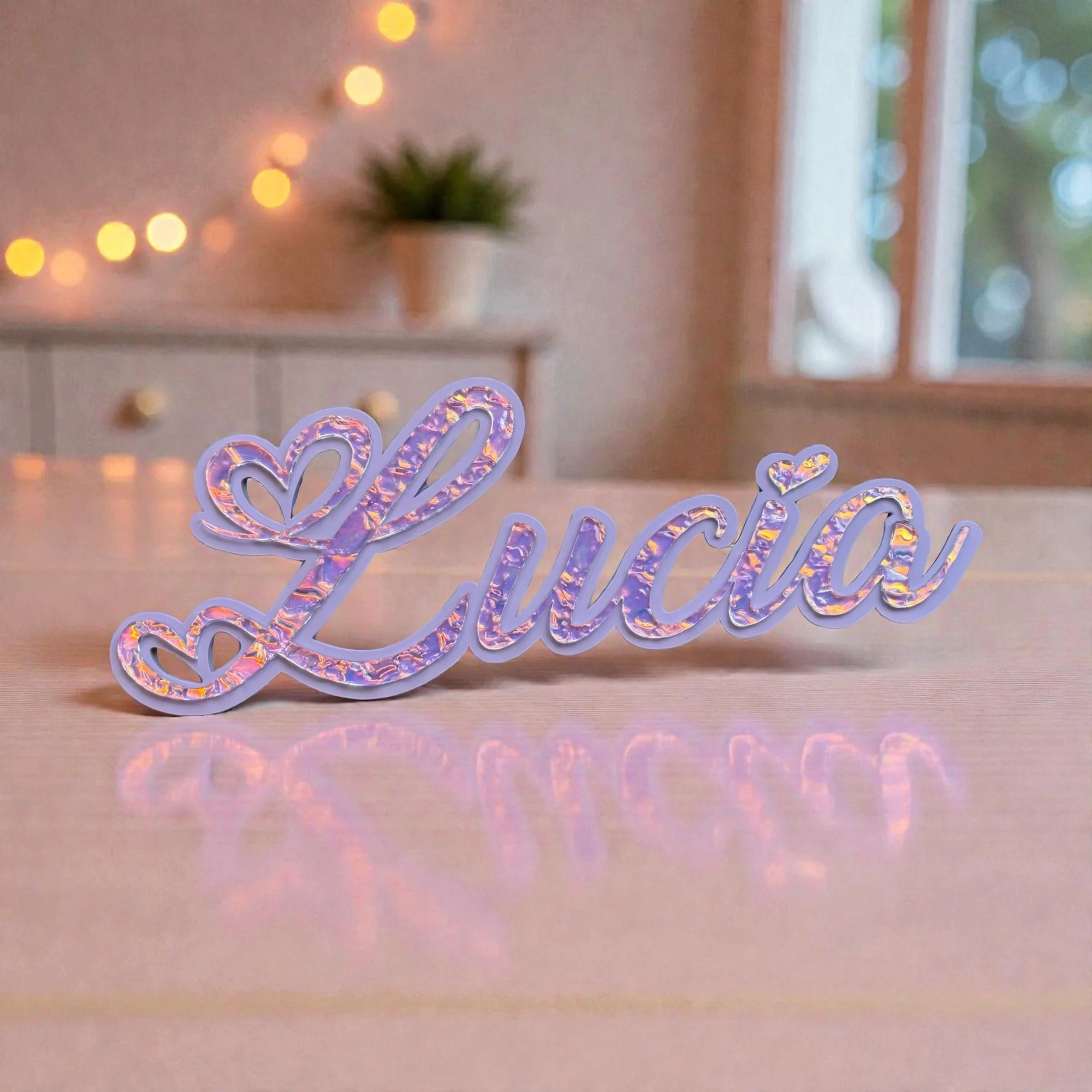 Lucia 2 layered Name sign in 2 sizes