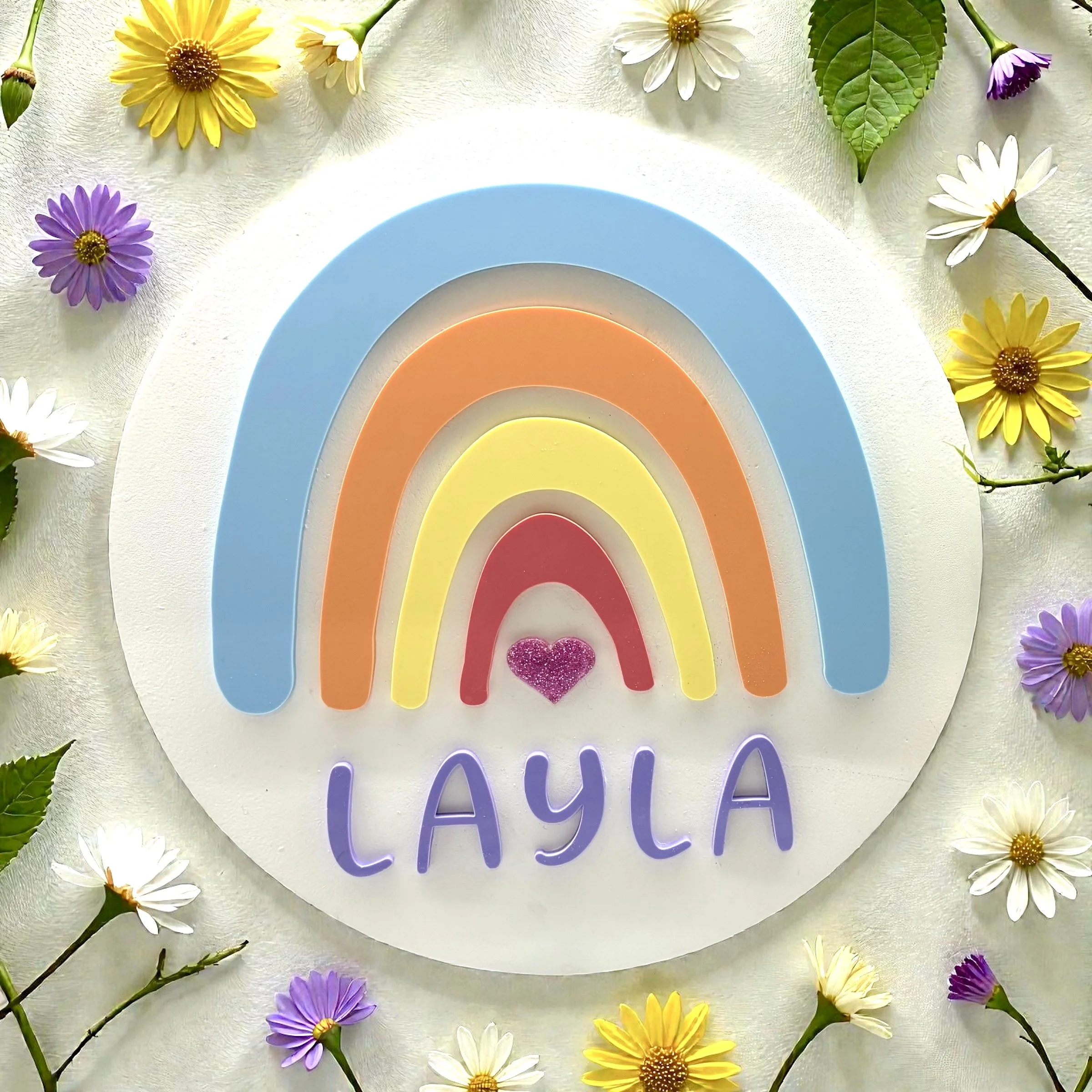 Personalised Rainbow plaque 30cm