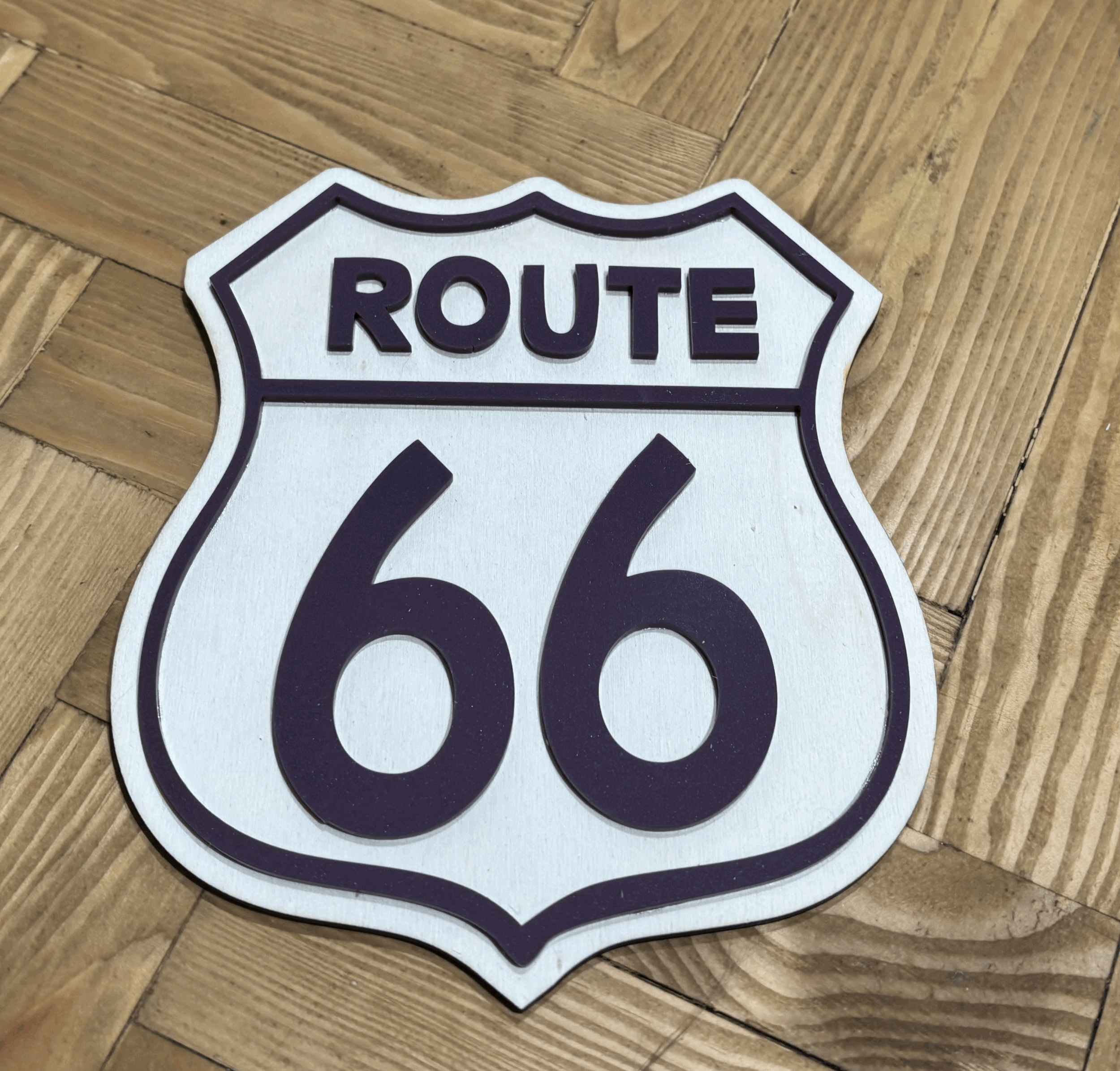 Route 66 Wooden Wall Sign