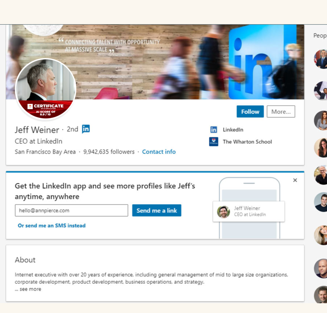 AI CERTIFICATE IN LINKEDIN PROFILE