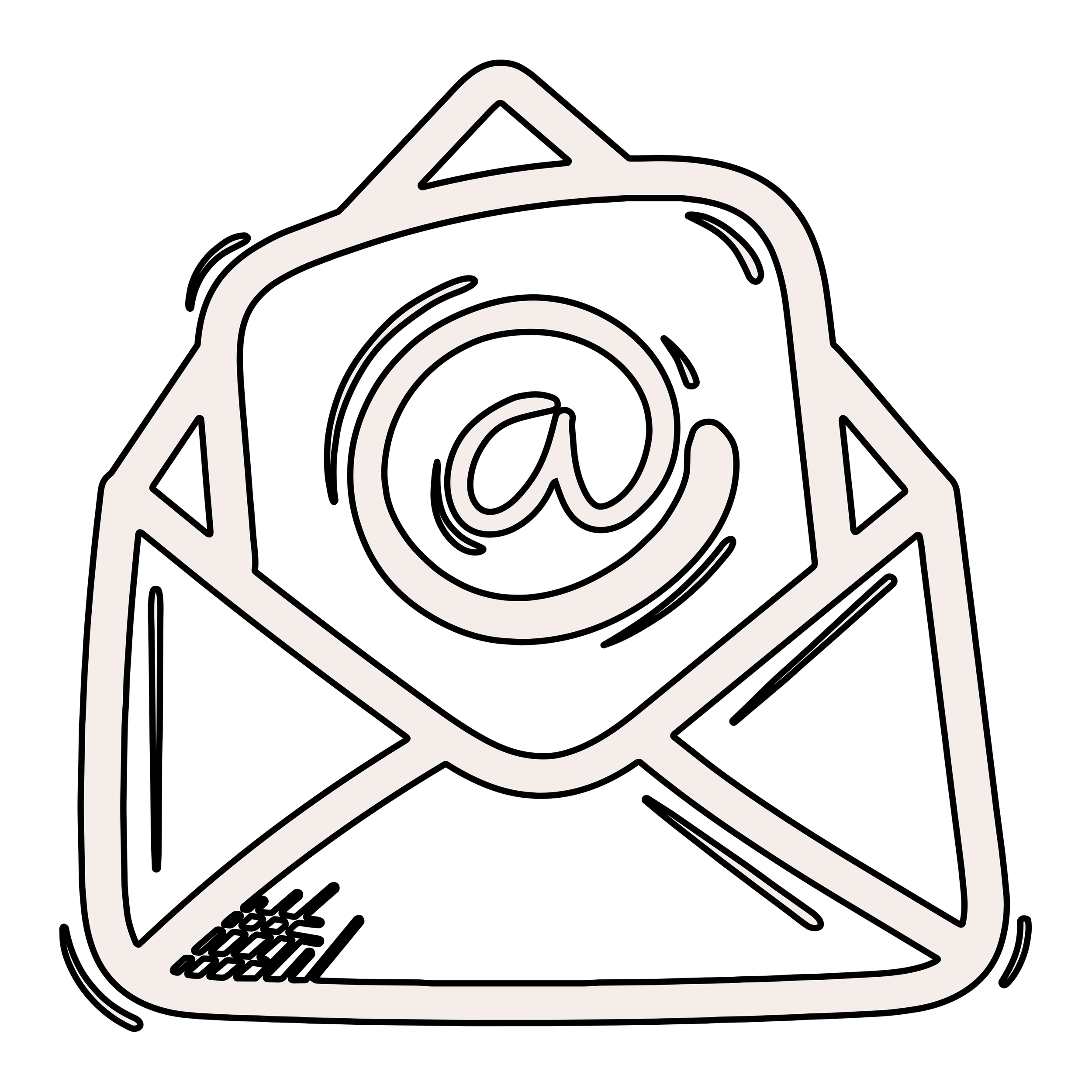 Boîte aux lettres ouverte avec symbole @ à l'intérieur