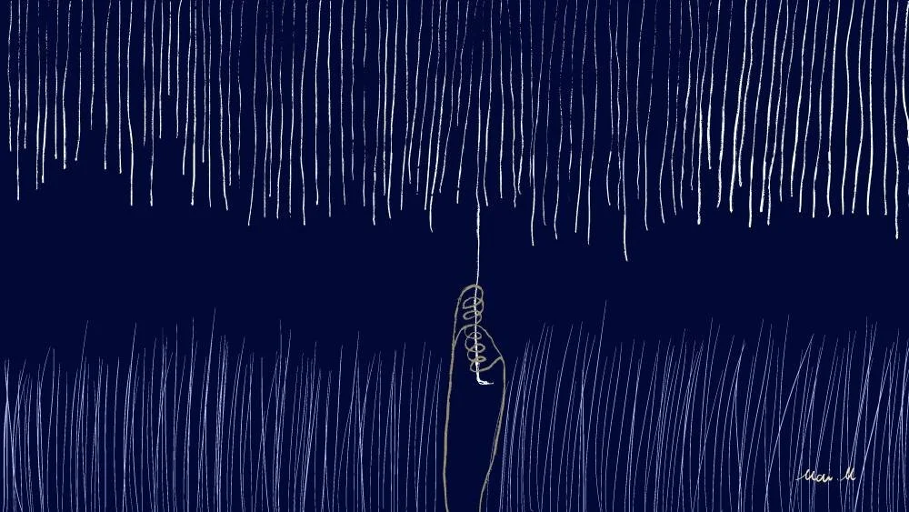 基本価格　10000JPYC　　蜘蛛の糸ーSpider thread　　有名なお話に出てくる蜘蛛の糸、あの糸がもっとたくさんあったらみんな救えるのになと思って描きました。みんな救えたとしてもそれがいい未来につながるとは限らないのです。