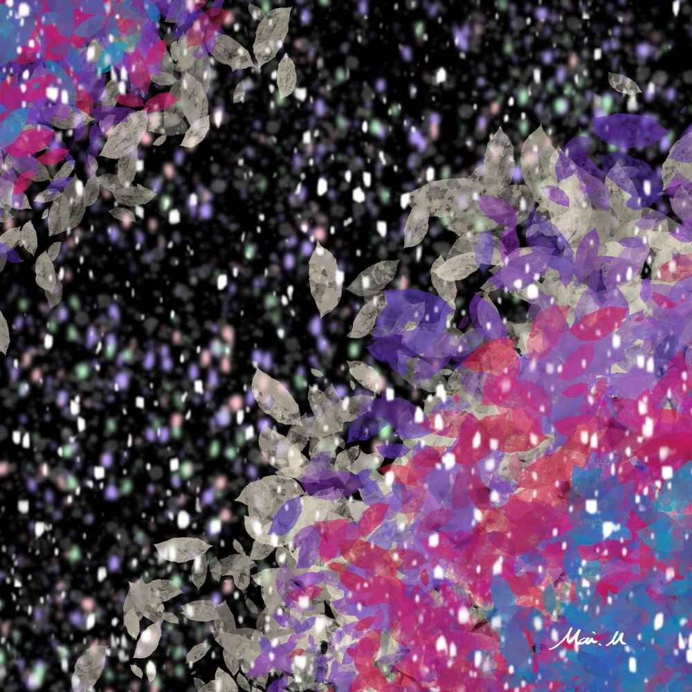 基本価格　30000JPYC　　夜行性―Nocturnal　　夜の海でひっそりと光るプランクトンや、珊瑚の放つ小さな命の粒をイメージしました。暗闇の中のかすかな光や気配がいのちとして輝きます。暗い夜の海の底はまるで満点の星空のようです。夜行性というタイトルは、光のない時間に生きる、私たちの活動を肯定する重要な言葉のような気がしています。　　2025年8月　TUBUS BEACH FESSにて展示