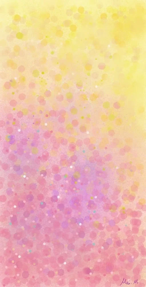 基本価格　5000JPYC　　春ーSpring　　舞い上がる花びらや暖かい陽の光を描いて、春の穏やかな空気を表現しました。