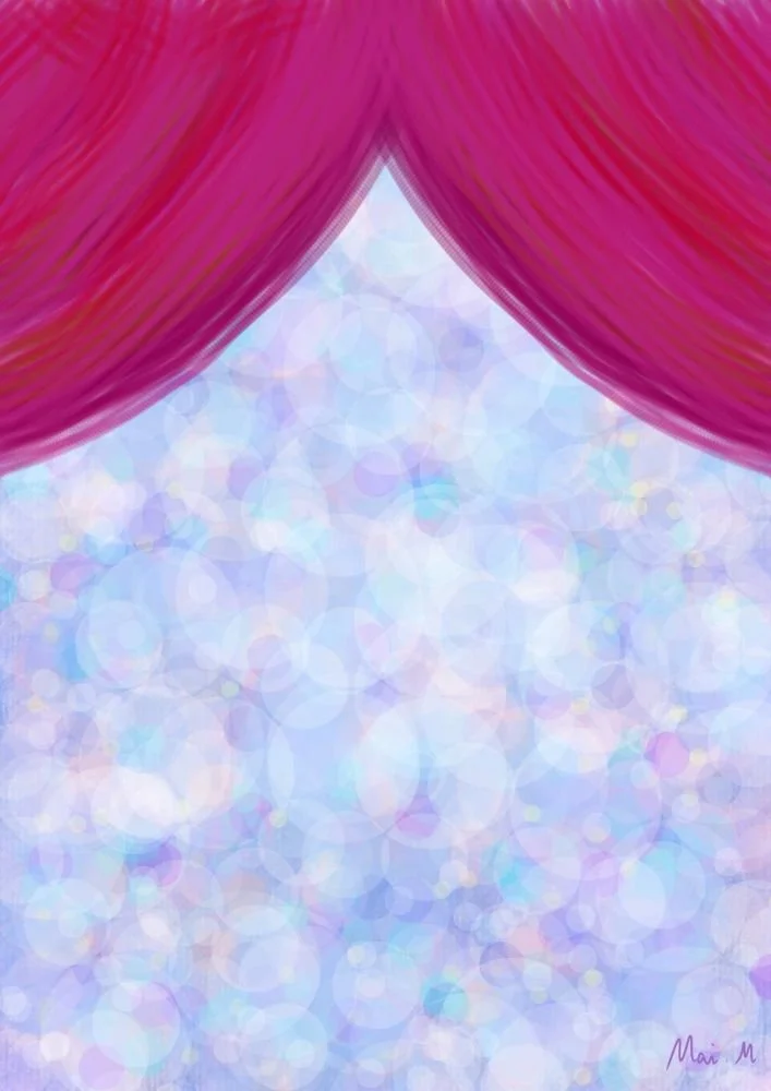 基本価格　5000JPYC　　舞台ーStage　　色んなシーンが演じられている舞台を描きました。舞台に立っているときのいろんな思い出が詰まっていますが、大切にしすぎた思い出なので美化されています。